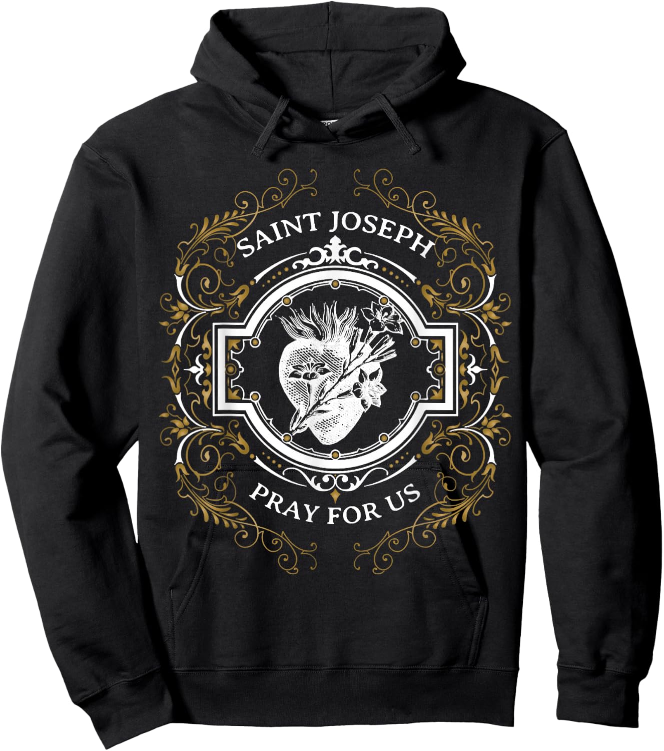 St Joseph Consecration Most Chaste Heart Catholic Saint Hoodie - Hoodie | Black