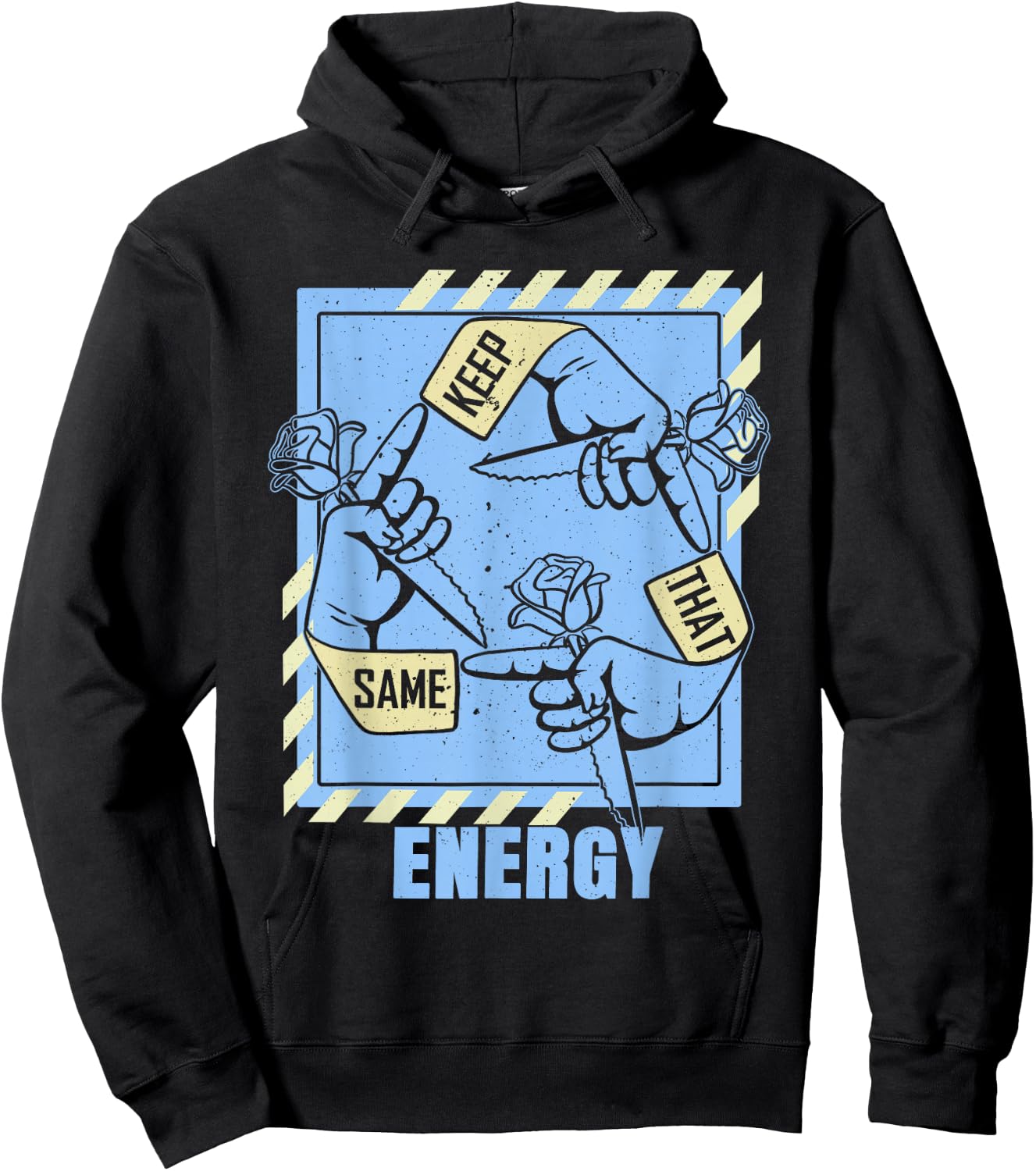 Blue Keep That Same Energy Color Graphic Hoodie - Hoodie | Black