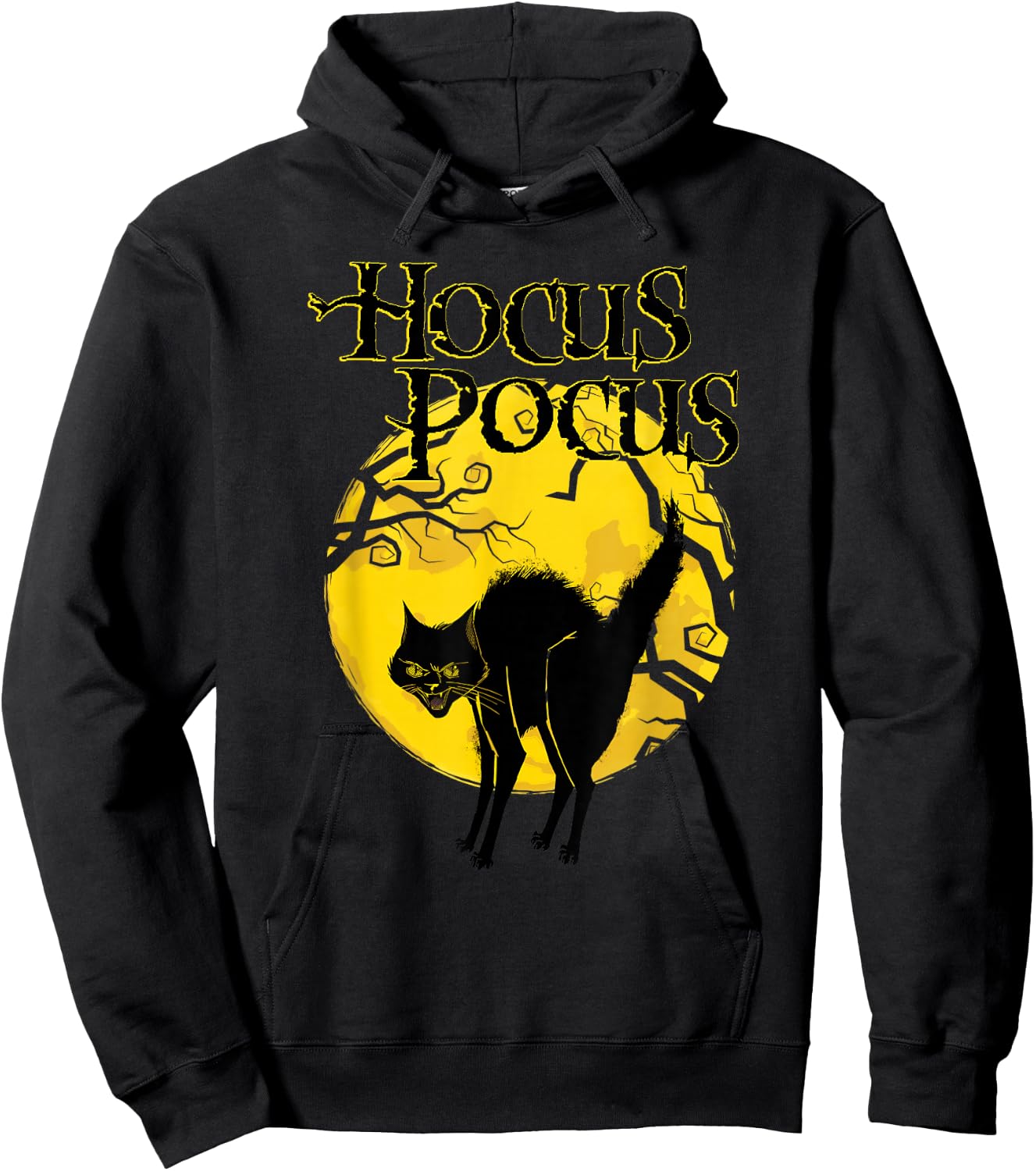 Disney Hocus Pocus Black Cat Binx Moon Silhouette V2 Hoodie - Hoodie | Black