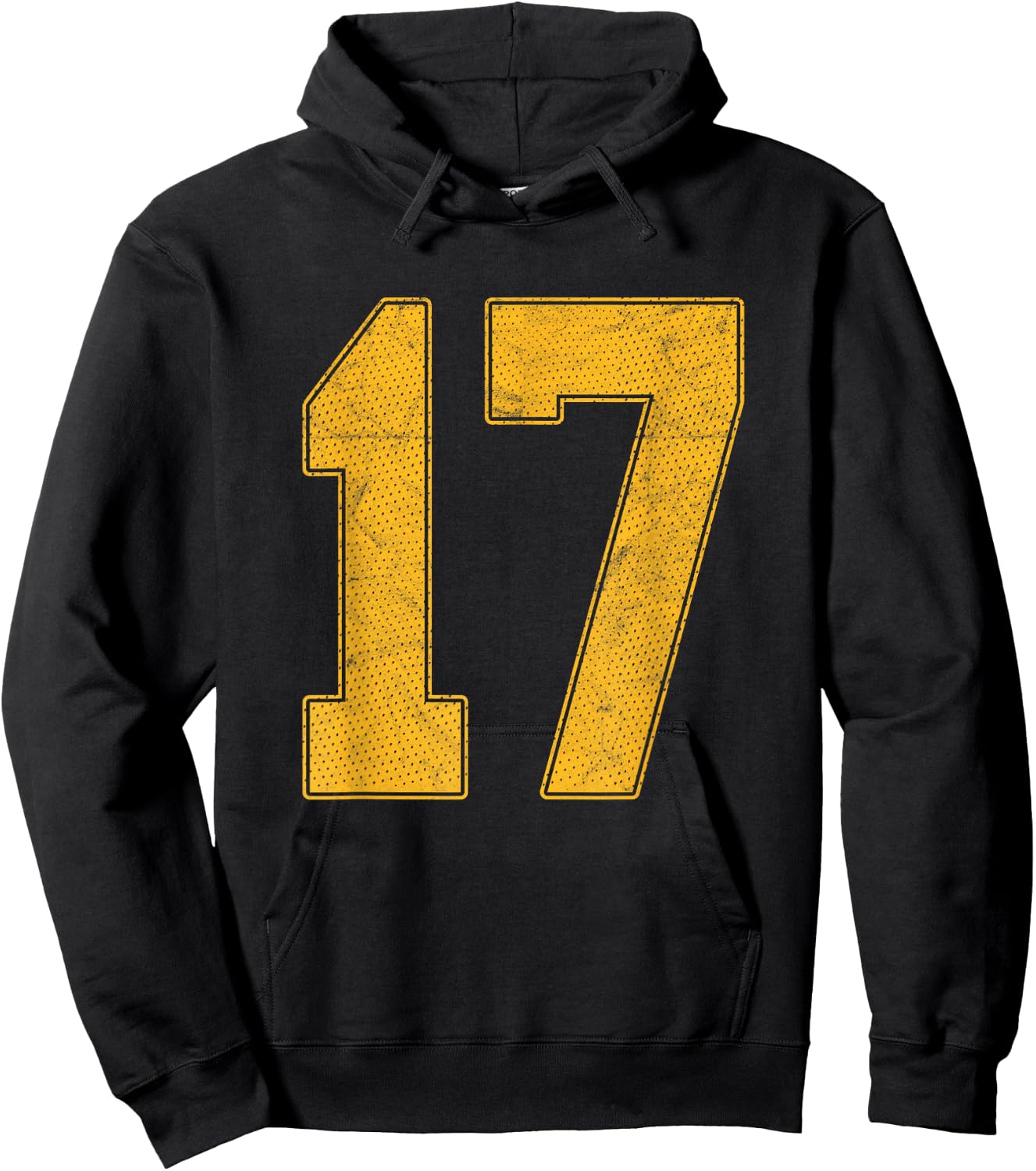 Number 17 Numbered Uniform Sports Team Jersey 17th Birthday Hoodie - Hoodie | Black