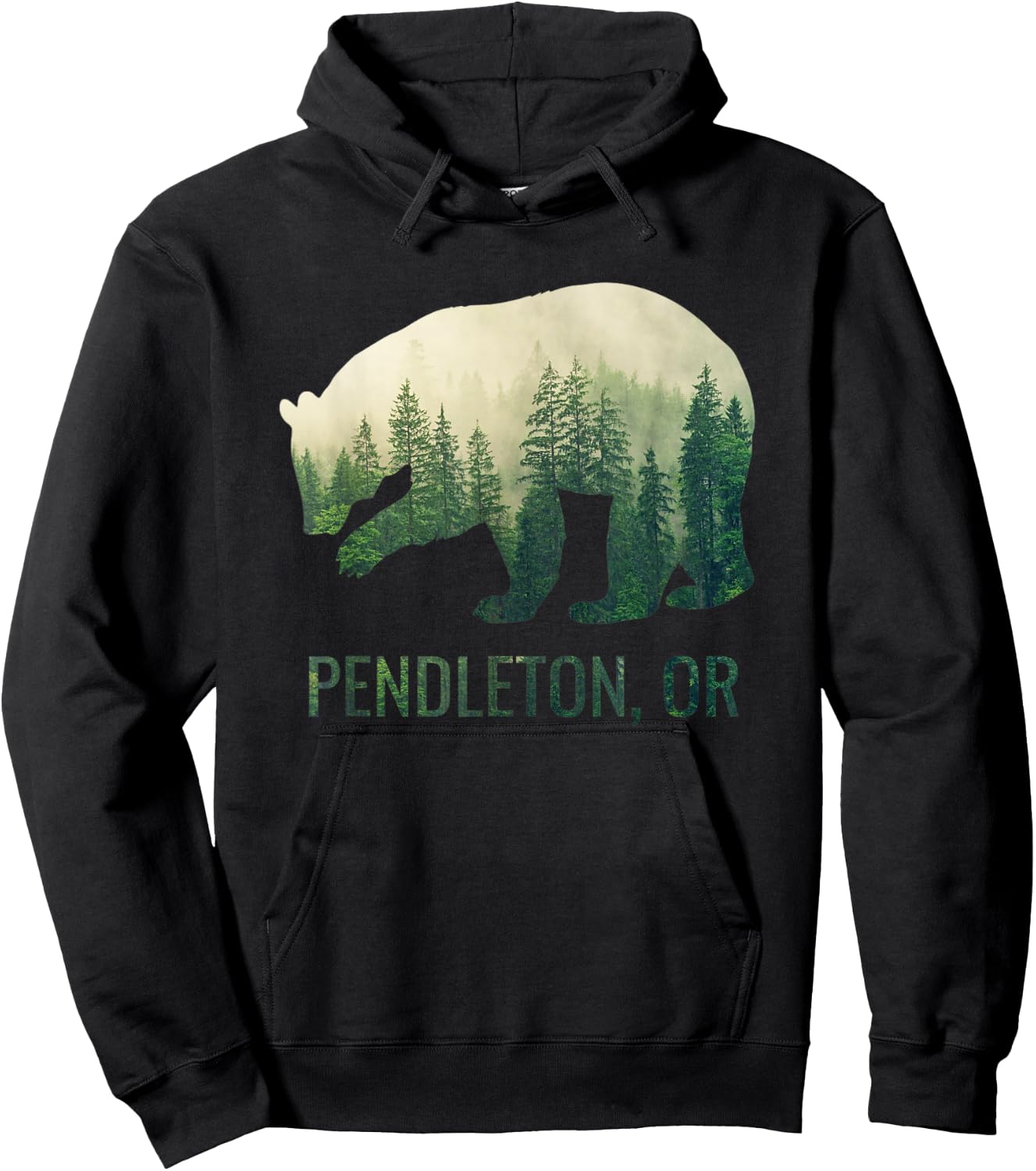 Pendleton Bear State Of Oregon Pacific NW Wildlife Hoodie - Hoodie | Black