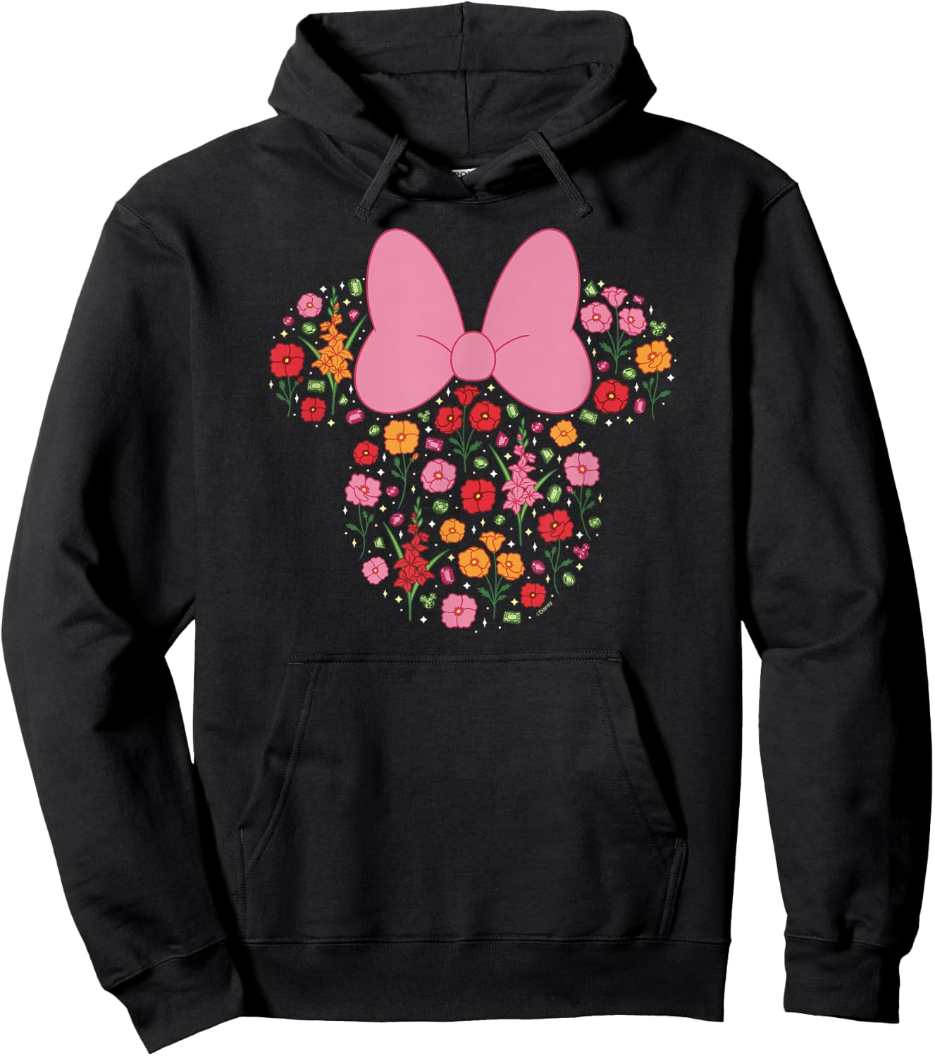 Disney Minnie Mouse August Birth Month Birthstone & Flowers Hoodie - Hoodie | Black