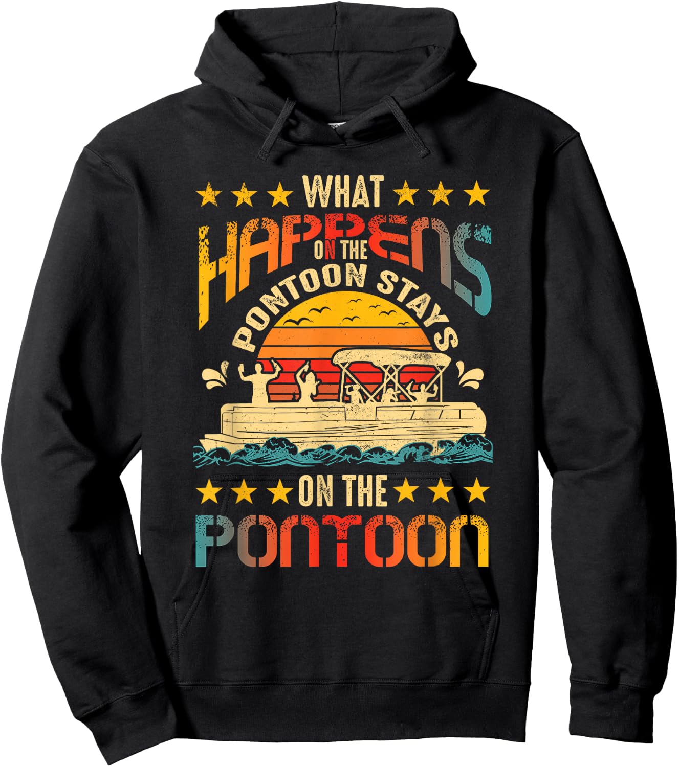 What Happens on the Pontoon Stays on the Pontoon Captain Hoodie - Hoodie | Black