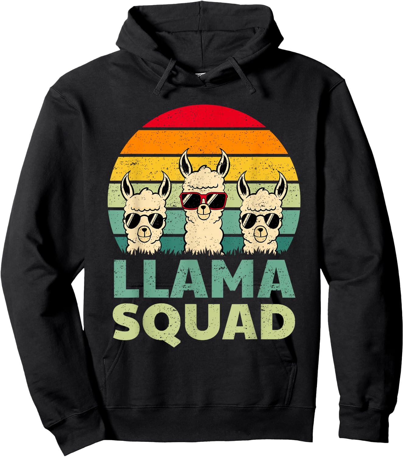 Funny Llama Design Women Llama Alpaca Farm Animal Hoodie - Hoodie | Black