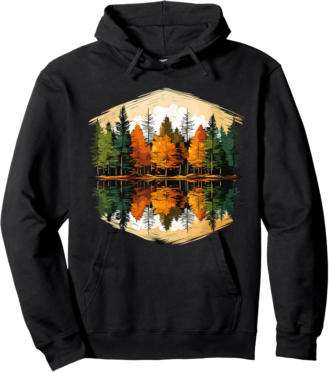 Nature Reflection Forest Trees Outdoor Wildlife Hoodie - Hoodie | Black