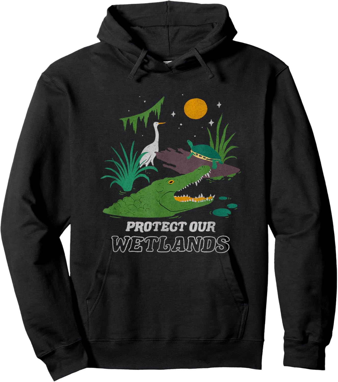 Trendy Outdoors Wildlife Protect Our Wetlands Hoodie - Hoodie | Black