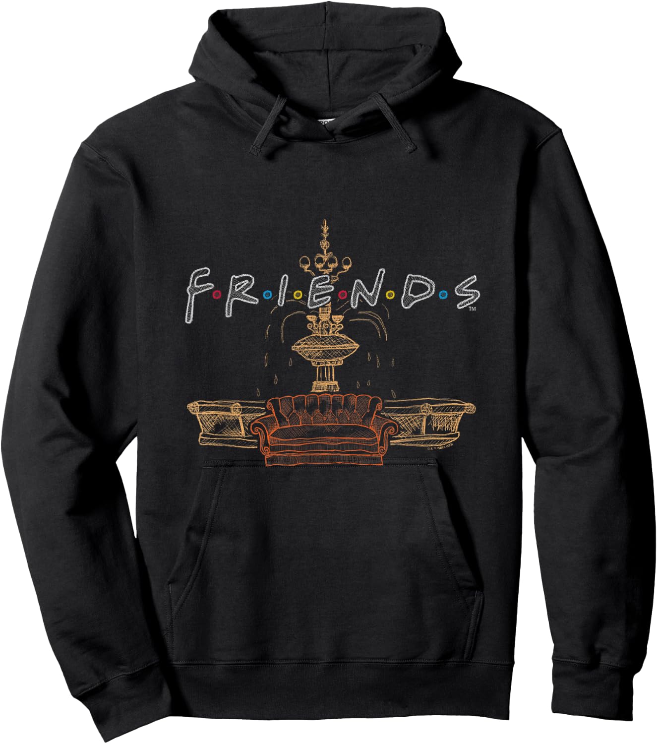 Friends - Friends Couch Fountain Set Hoodie - Hoodie | Black