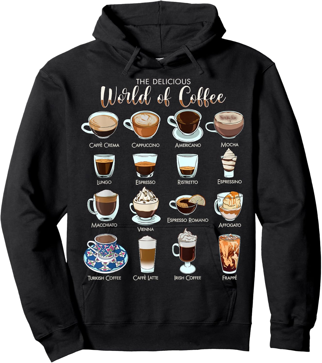 The delicious world of coffee Hoodie - Hoodie | Black