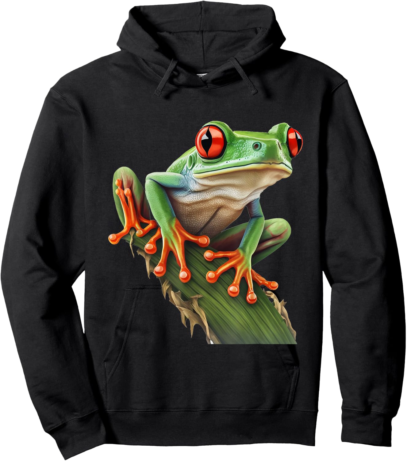 Red Eyed Tree Frog Rainforest Amphibian Leaping Frog Hoodie - Hoodie | Black