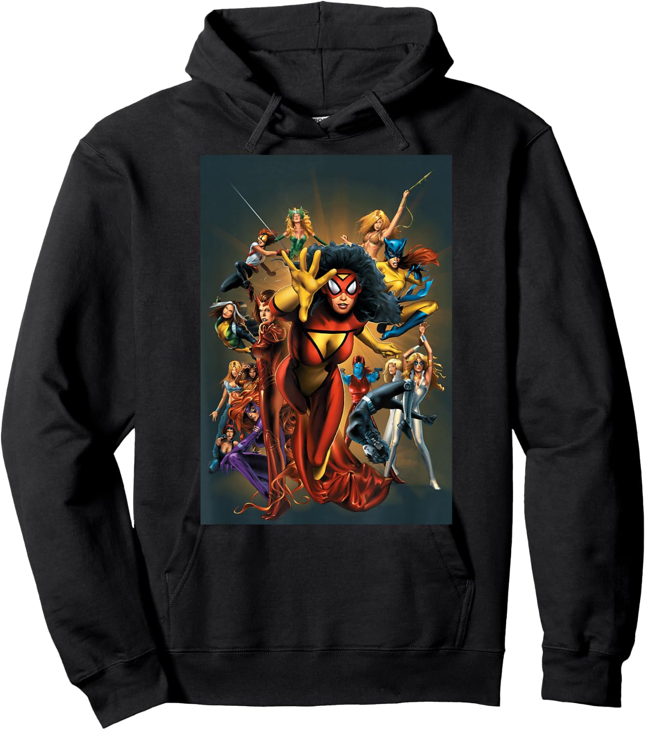 Marvel Women Spider-Woman Scarlet Witch Rogue Dazzler Araña Hoodie - Hoodie | Black