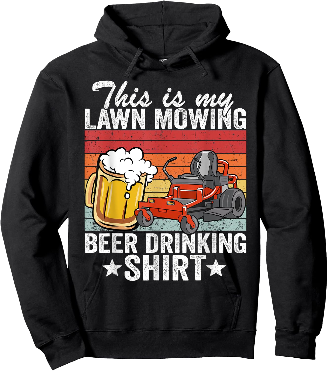 Gardening Landscaper This Is My Lawn Mowing Beer Drinking Hoodie - Hoodie | Black