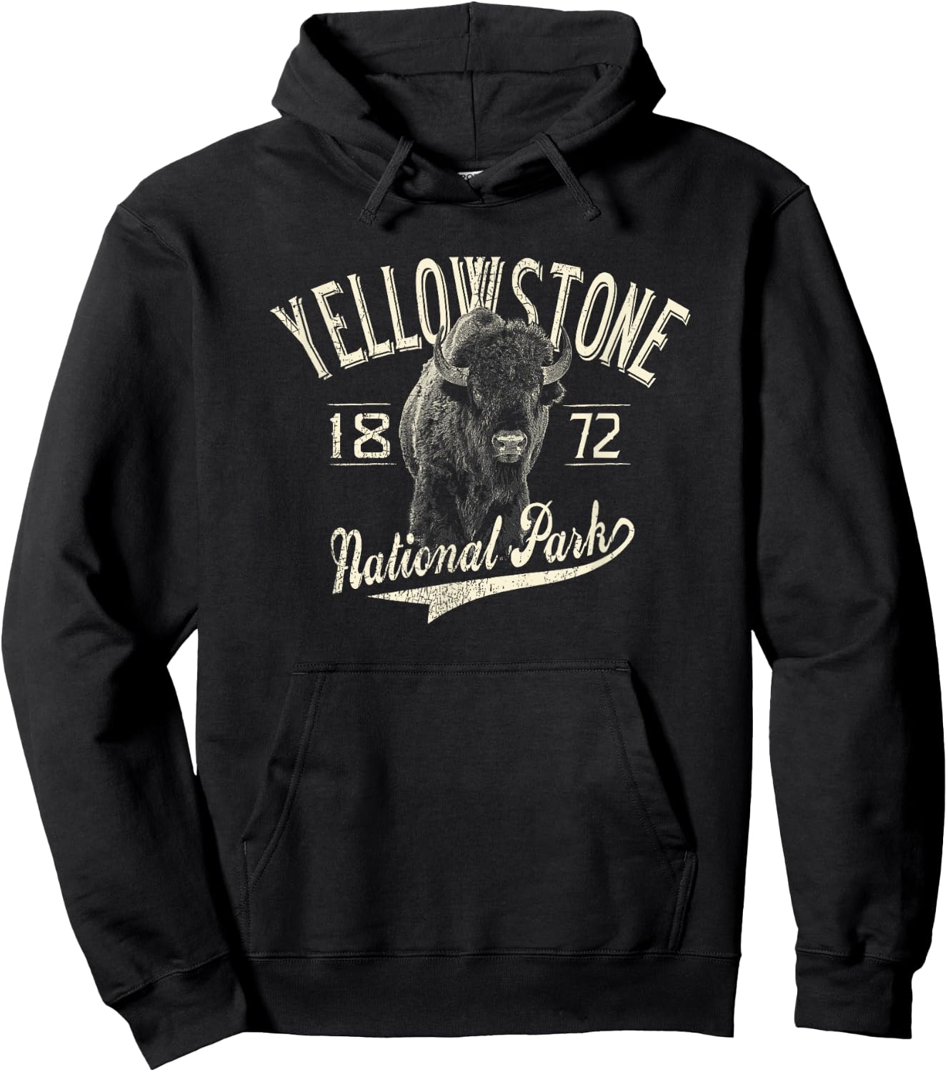 Yellowstone National Park Vintage Hoodie - Hoodie | Black