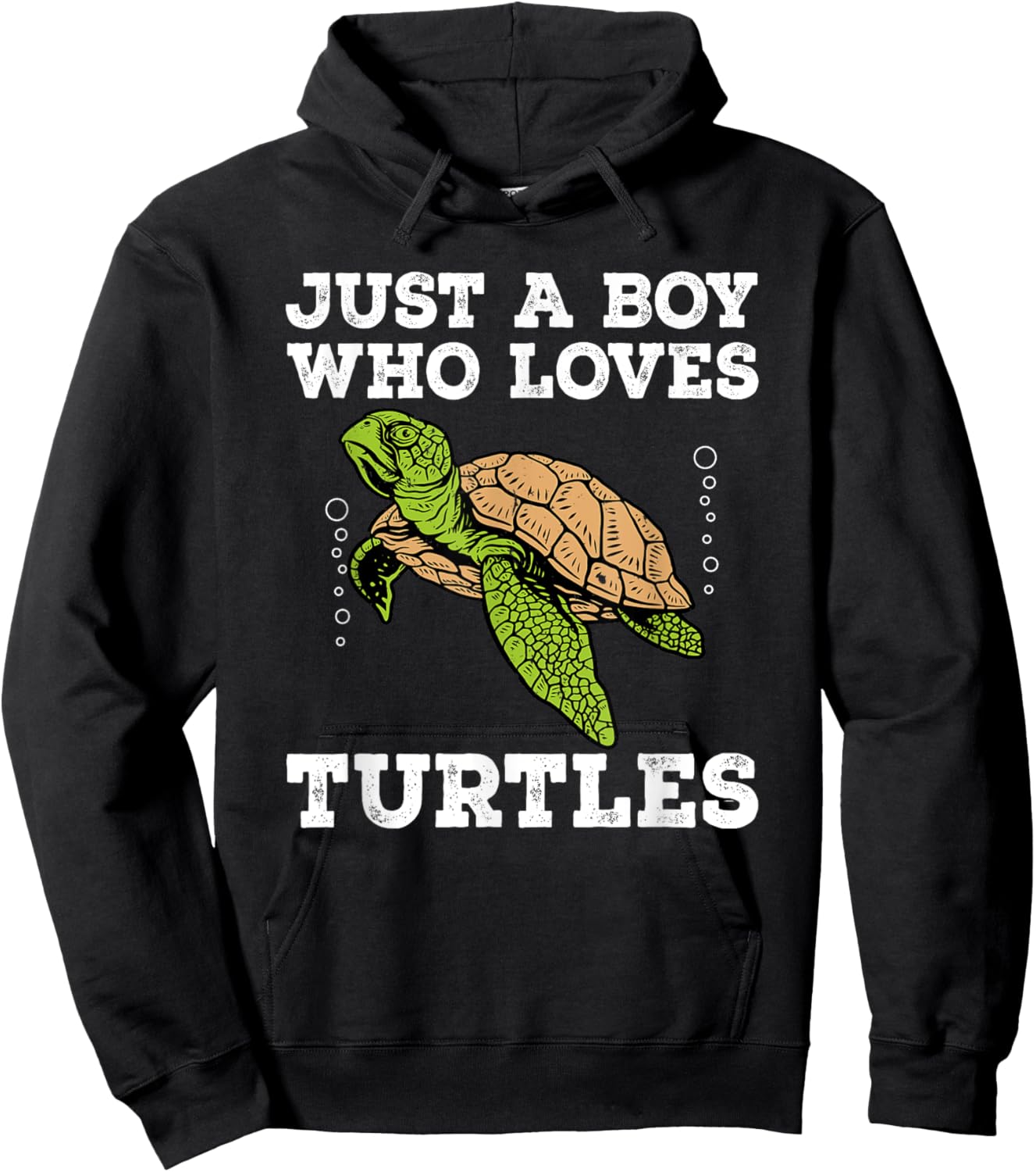 Cool Turtle Design Boys Kids Sea Turtle Animal Lover Hoodie - Hoodie | Black
