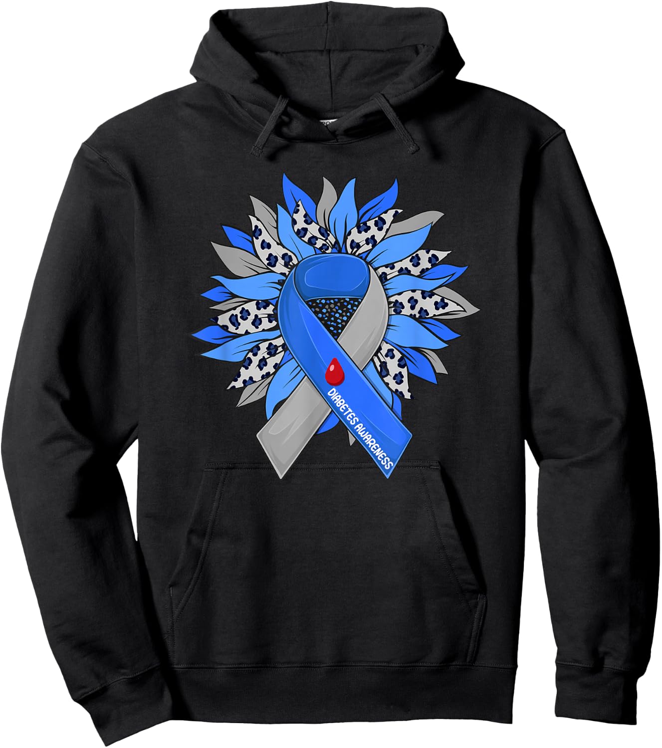 Diabetes Sunflower Type T1D T2D Diabetic Diabetes Awareness Hoodie - Hoodie | Black