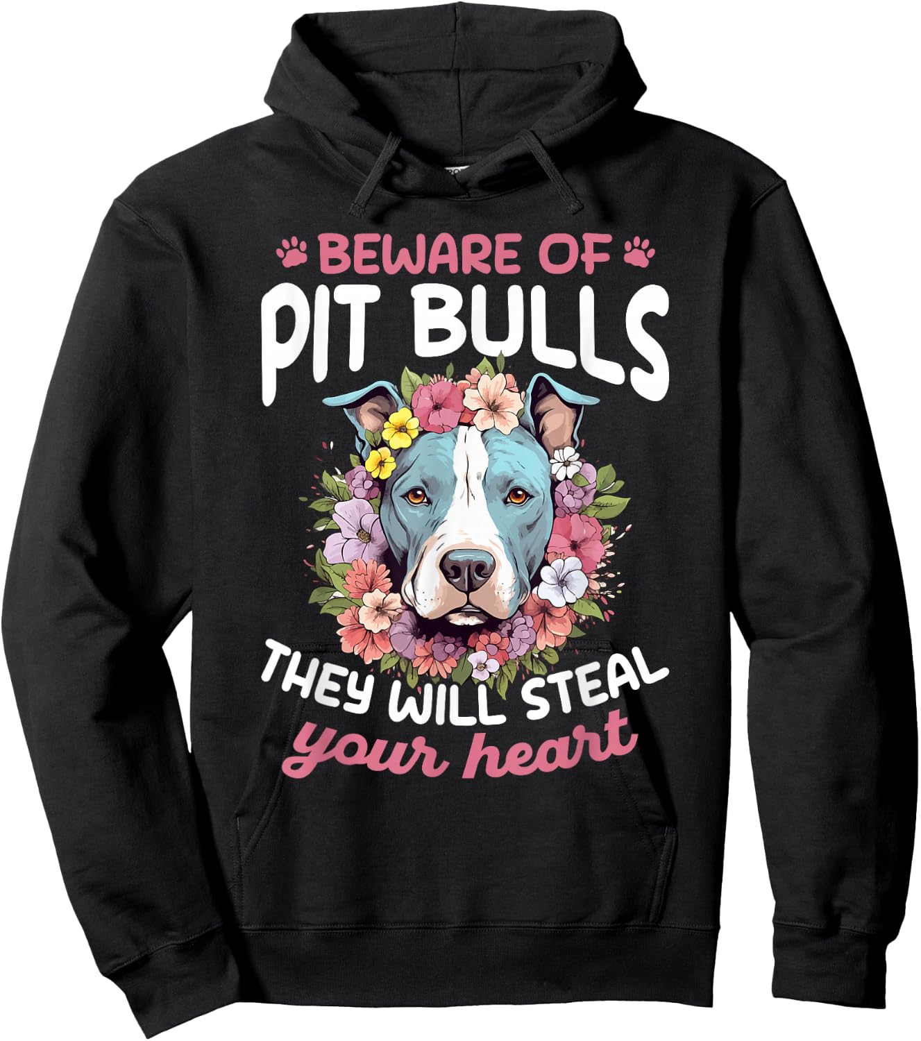 Pitbull Pittie Beware of PitBulls they will steal your Heart Hoodie - Hoodie | Black