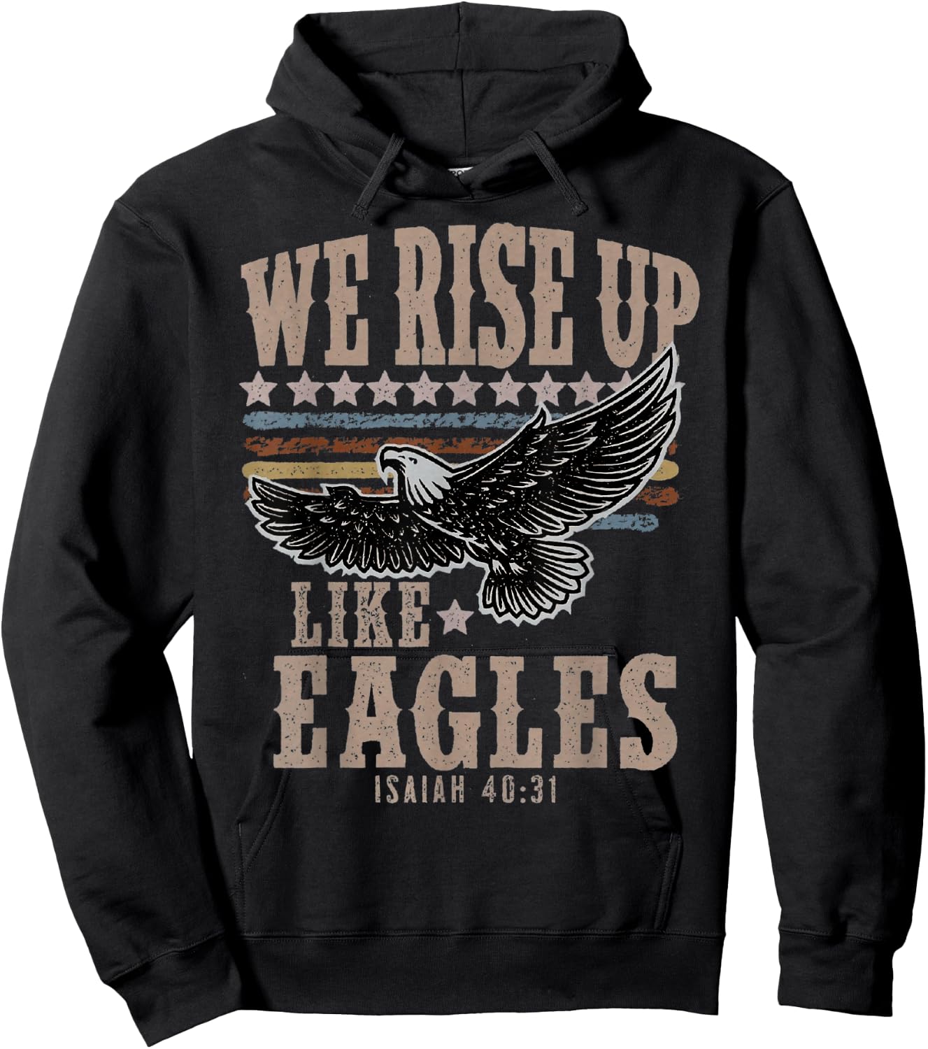 We rise up Wings like Eagles Bible Verse Love Like Jesus Hoodie - Hoodie | Black