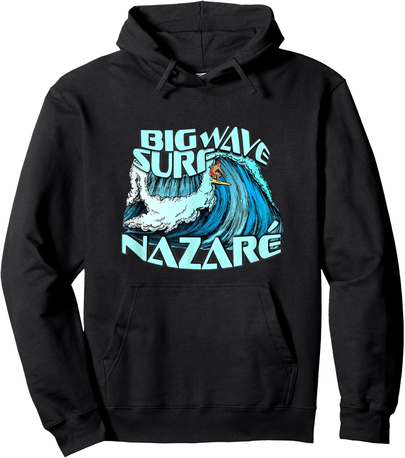 Big Wave Surfer 100 Foot Wave Surf Nazare Portugal Rad Hoodie - Hoodie | Black