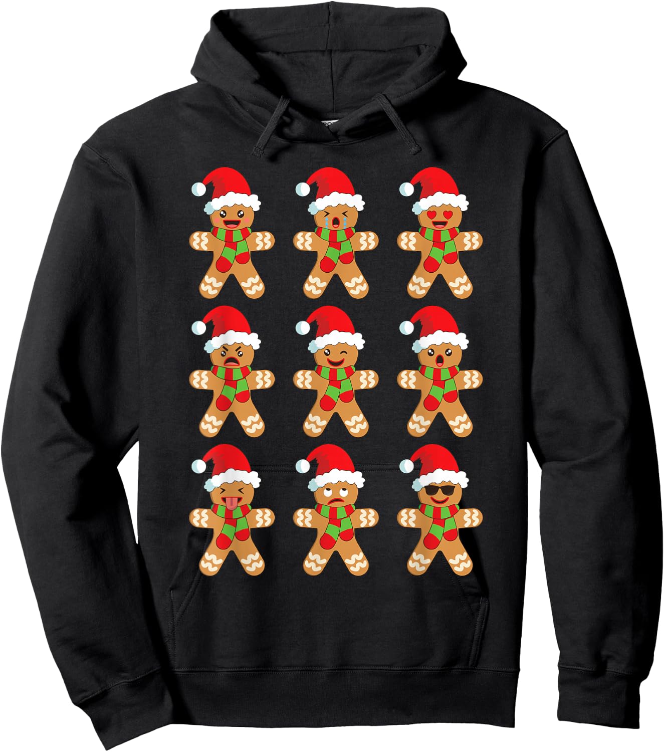 Gingerbread Shirt Funny Cute Christmas Gingerbread Man Hoodie - Hoodie | Black