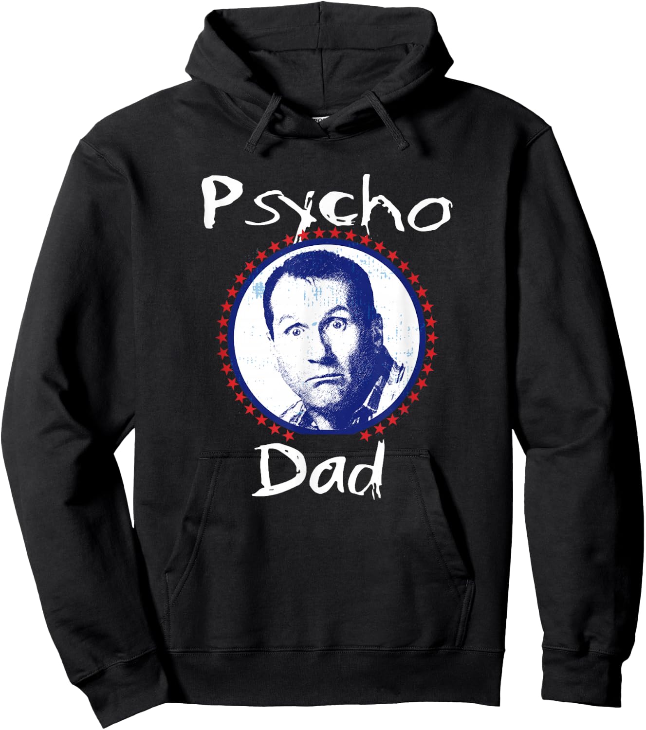 LFH Psycho Dad Funny - Men's Black Small Classic Mao Collar Letter Print Hoodie - Hoodie | Black