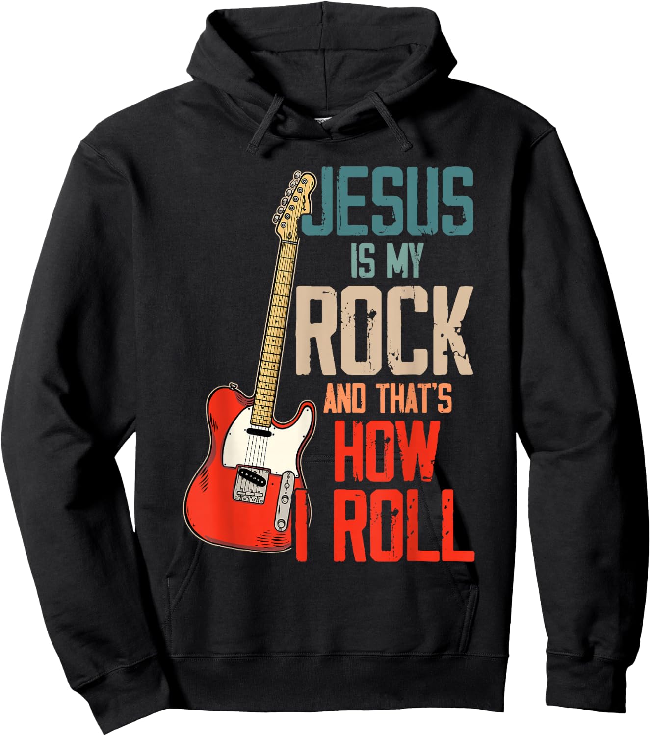 Jesus is My Rock and That is How I Roll Christian Hoodie - Hoodie | Black
