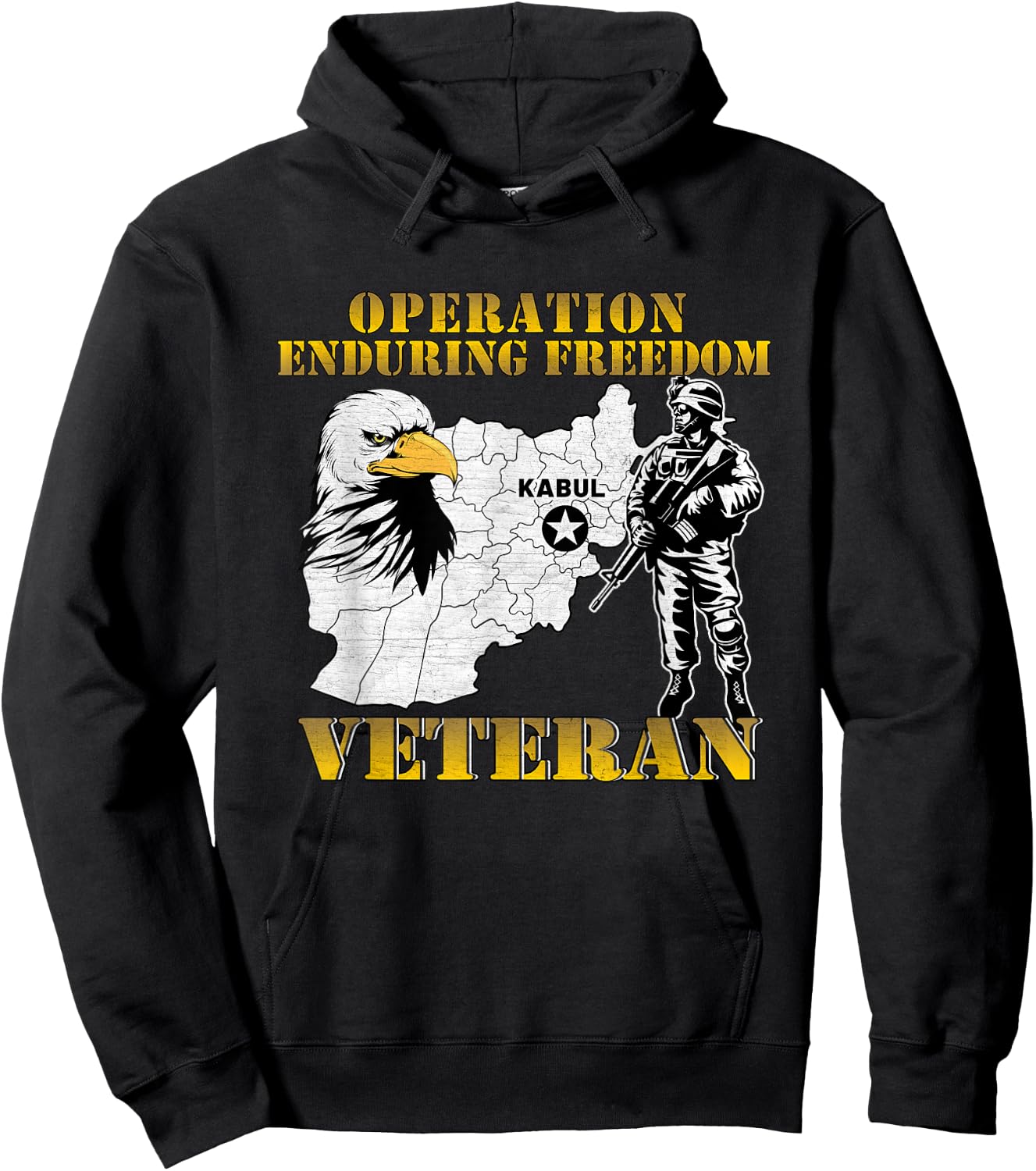 Operation Enduring Freedom OEF Combat Veteran Vintage Hoodie - Hoodie | Black