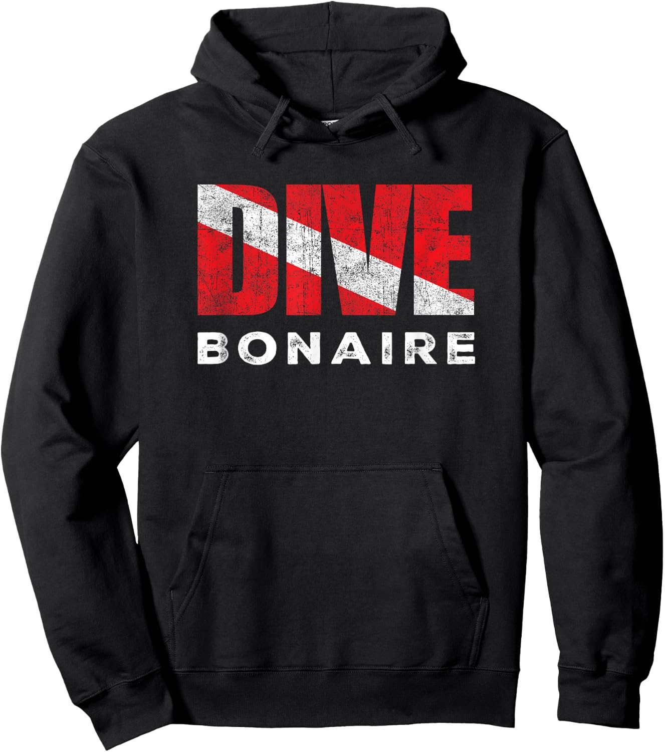 Retro Dive Bonaire Scuba Diver Vintage Dive Flag Diving Hoodie - Hoodie | Black