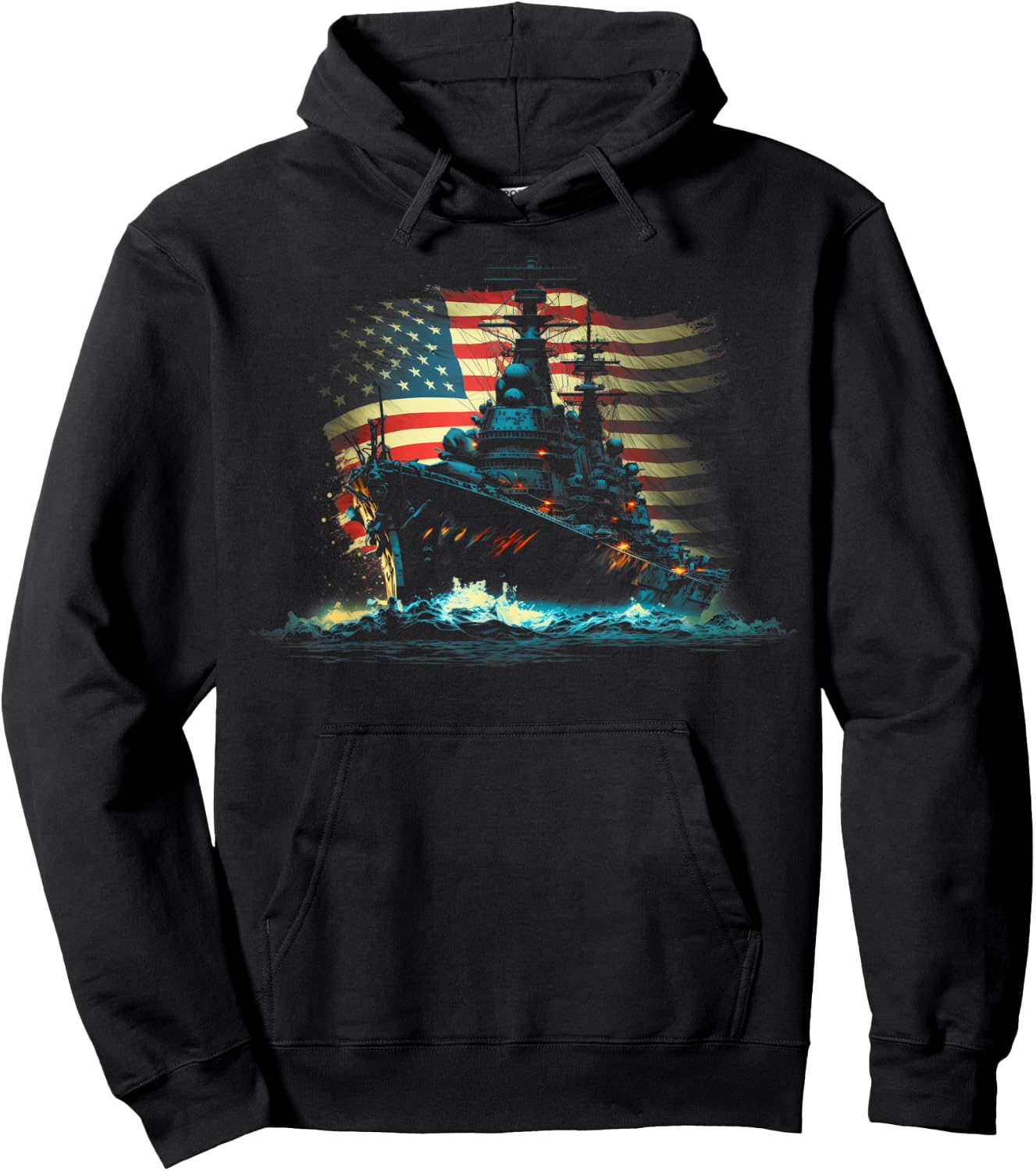 Battleship America Sea Hoodie - Hoodie | Black