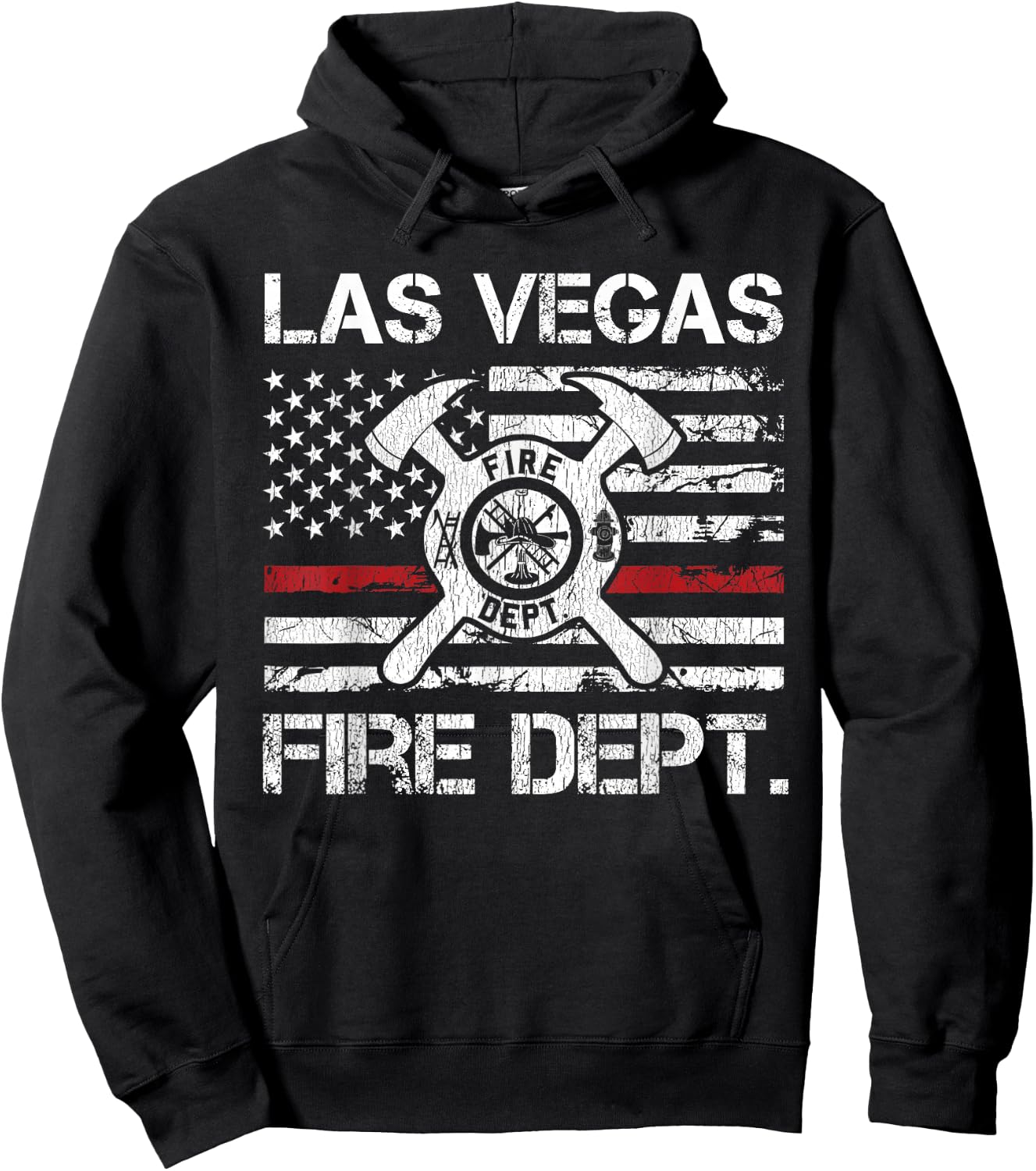 Las Vegas Nevada Fire Department Thin Red Line Fireman Hoodie - Hoodie | Black
