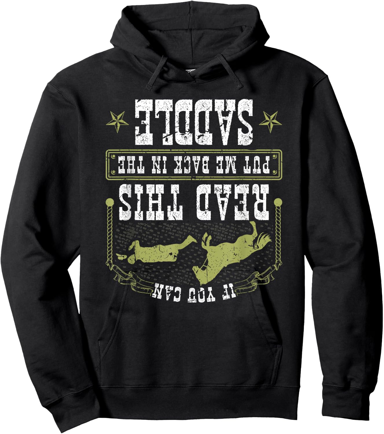 Cowboy Put Me Back In The Saddle Rodeo Quote Countryboy Hoodie - Hoodie | Black