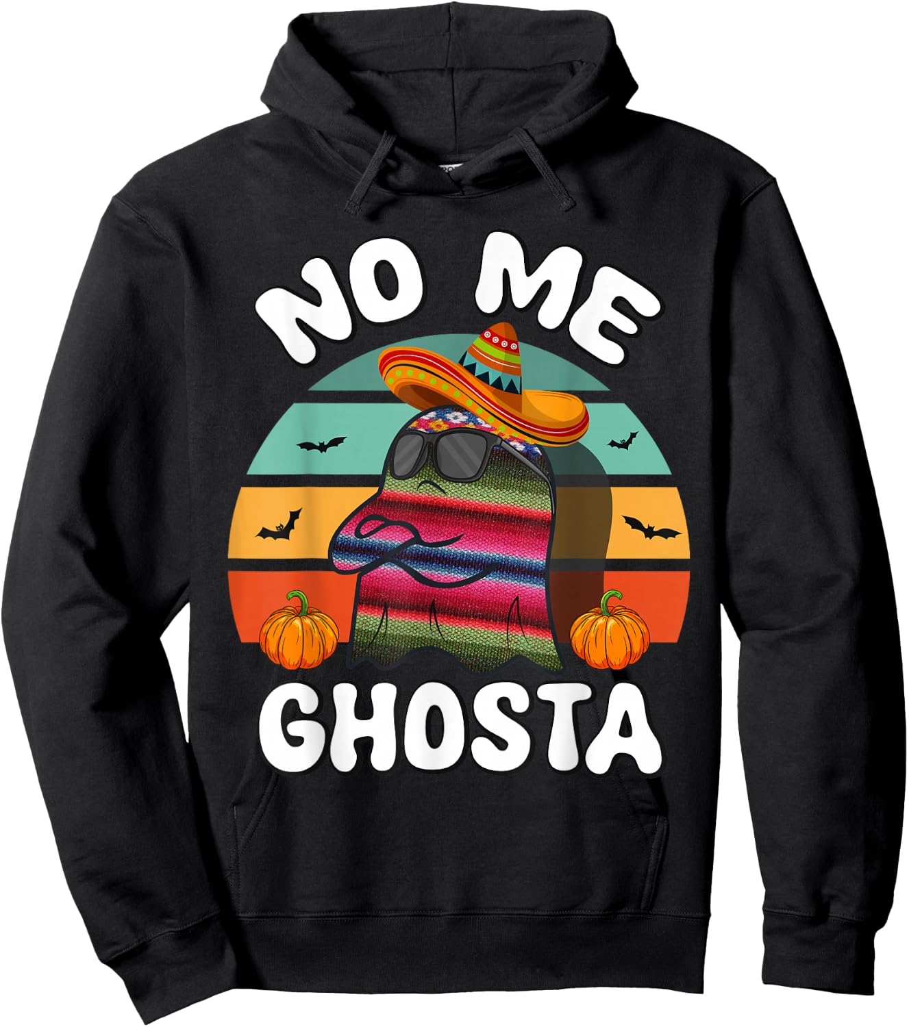 No Me Ghosta Funny Mexican Halloween Ghost Hoodie - Hoodie | Black