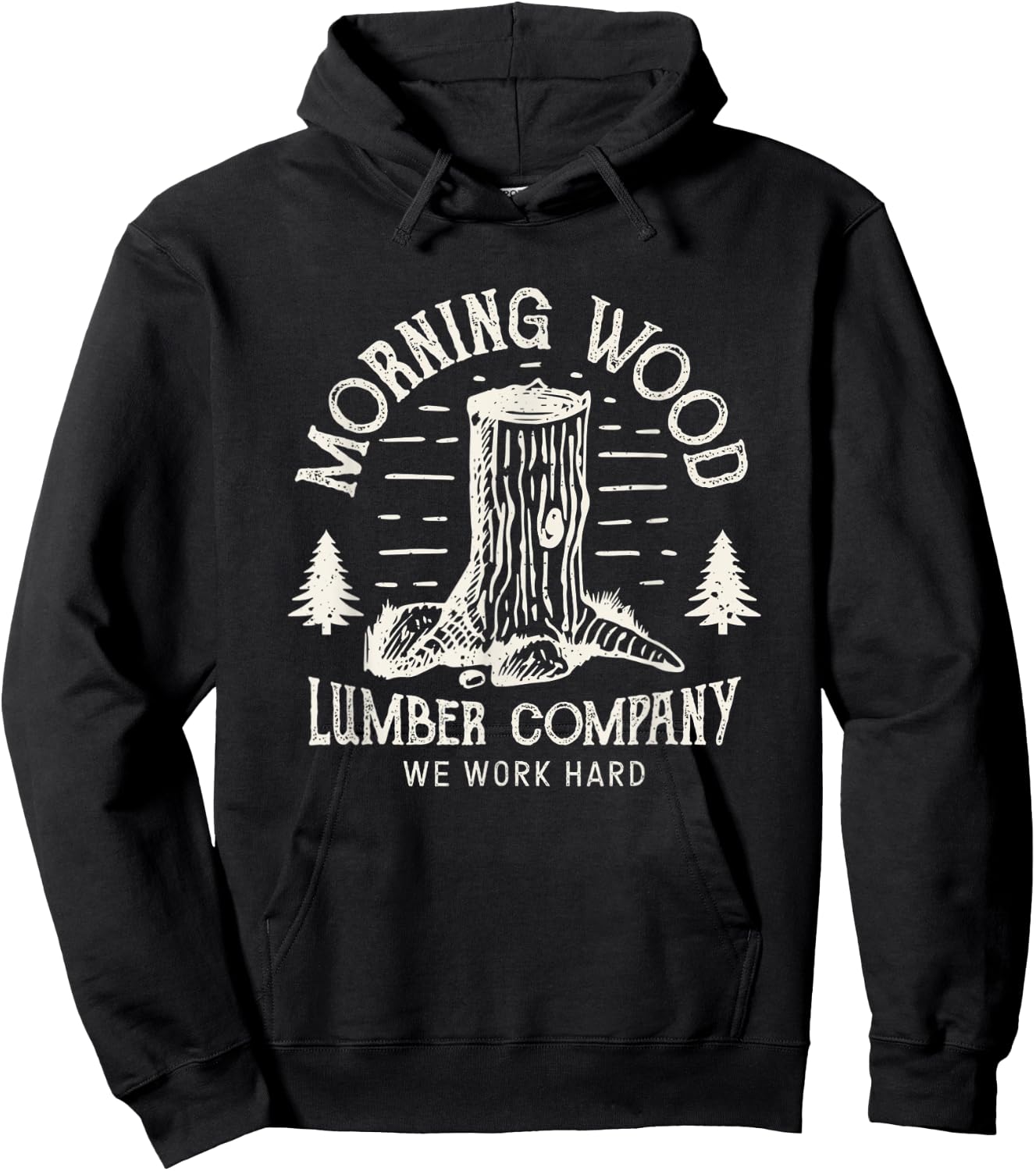 Morning-Wood T shirt Lumber-Company Funny Camping-Carpenter Hoodie - Hoodie | Black