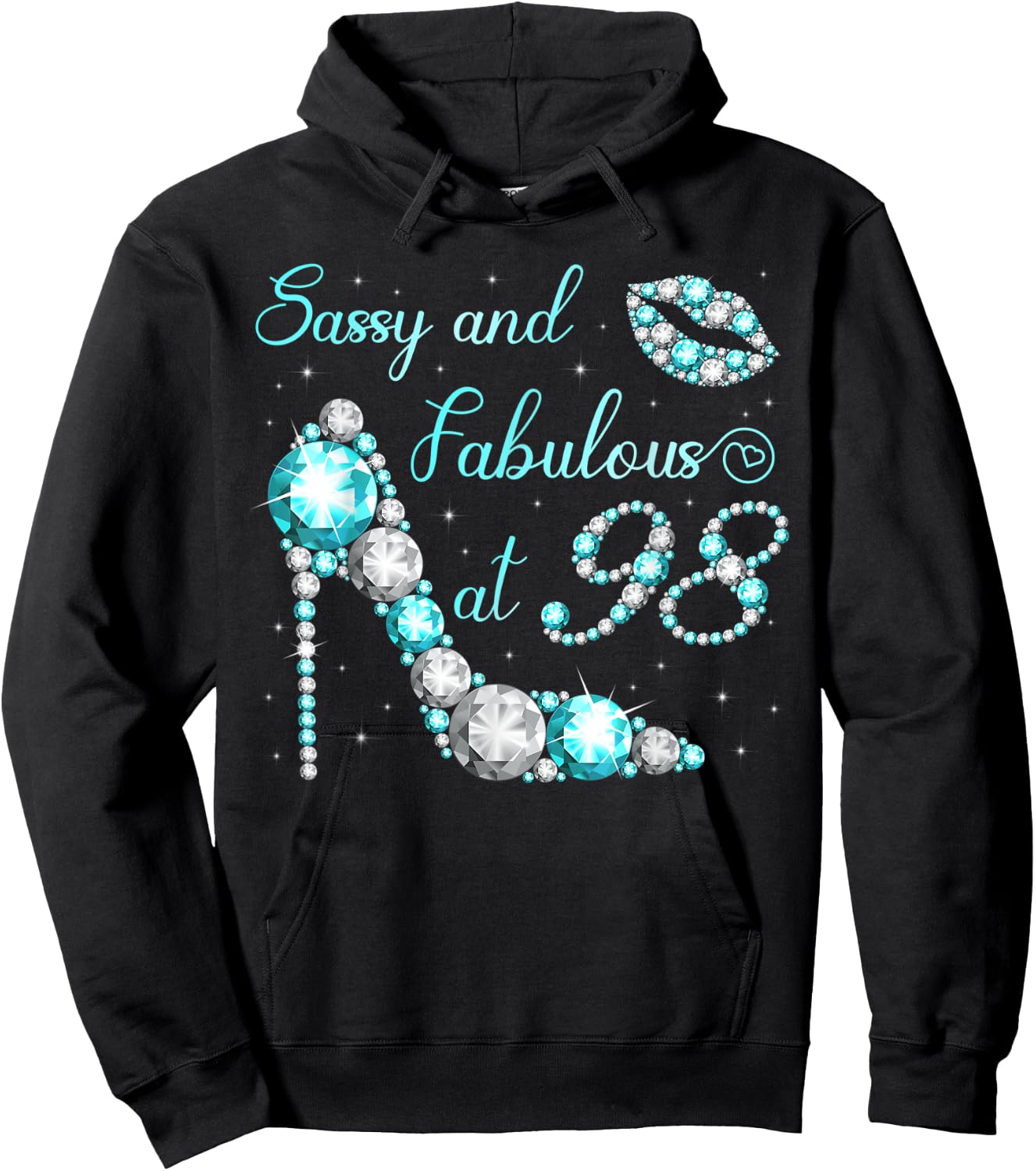 Sassy and fabulous at 98 Years Old High Heel 98th Birthday Hoodie - Hoodie | Black