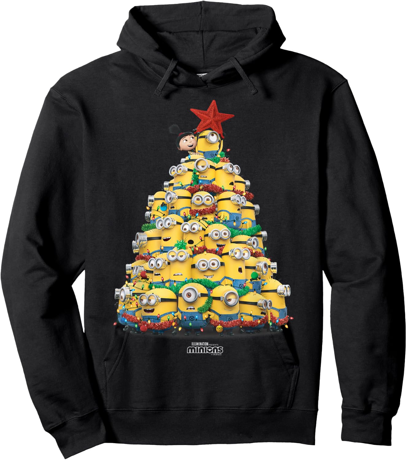 Minions Christmas Tree Hoodie - Hoodie | Black