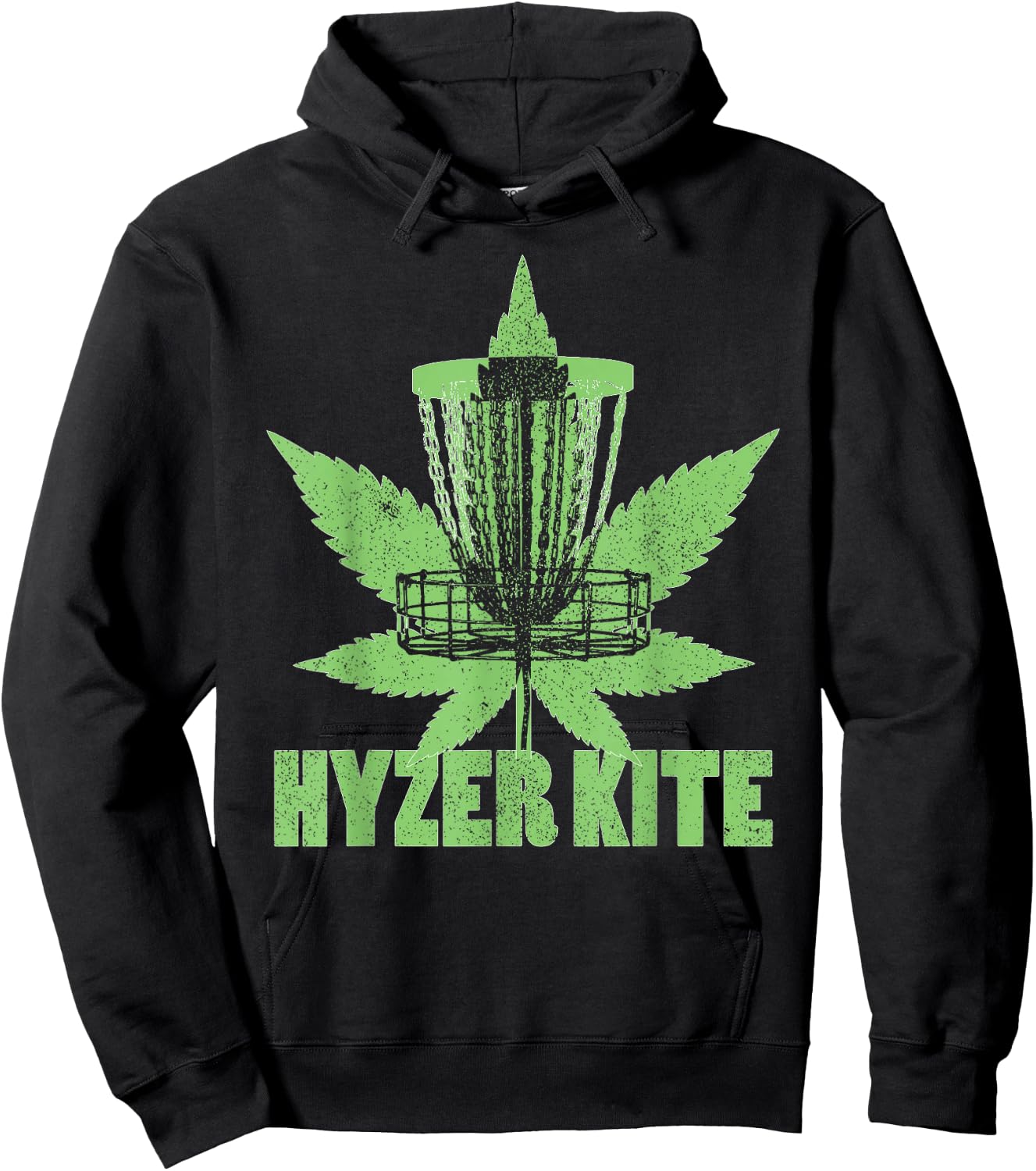 Funny Disc Golf Marijuana Weed Pot Smoker High As A Kite Pun Hoodie - Hoodie | Black