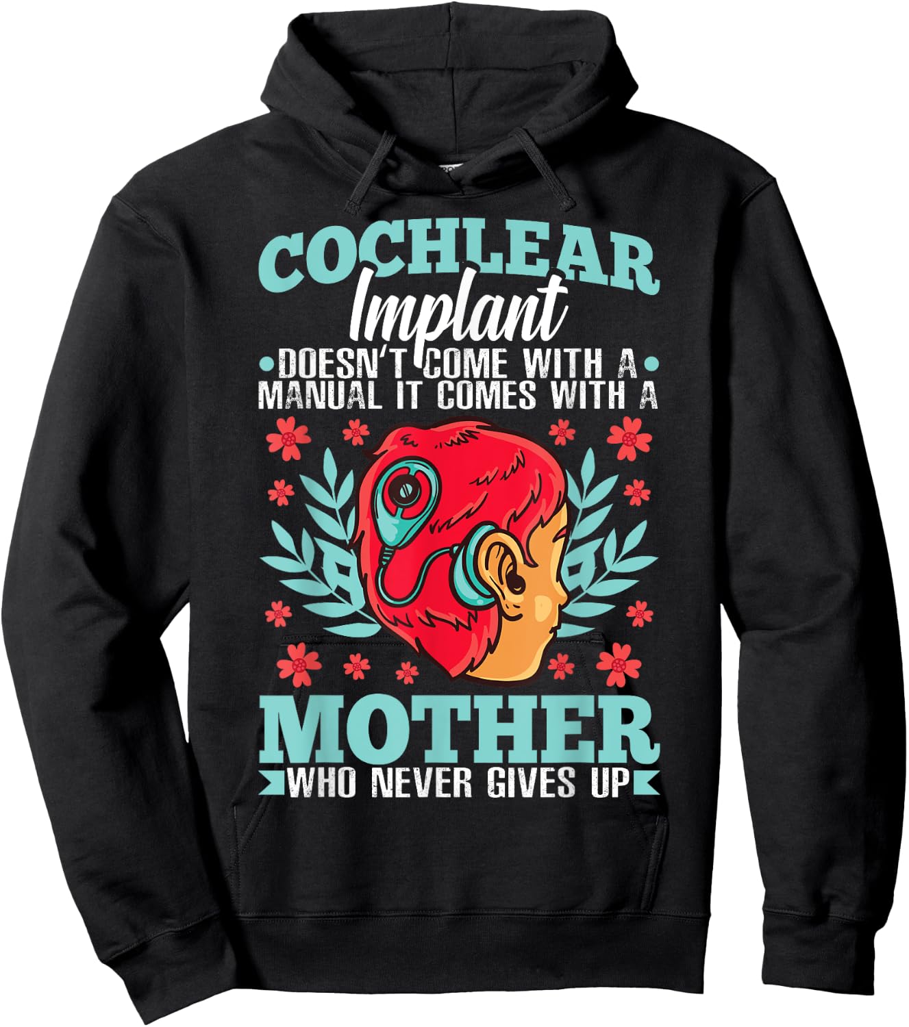 Cochlear Implant Heairing Aid Sound Device Hoodie - Hoodie | Black