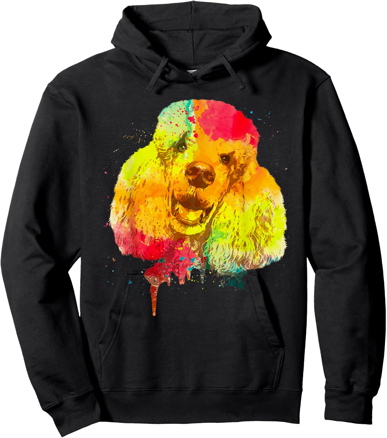 Cool Poodle Art Women Colorful Dog Poodle Lovers Hoodie - Hoodie | Black