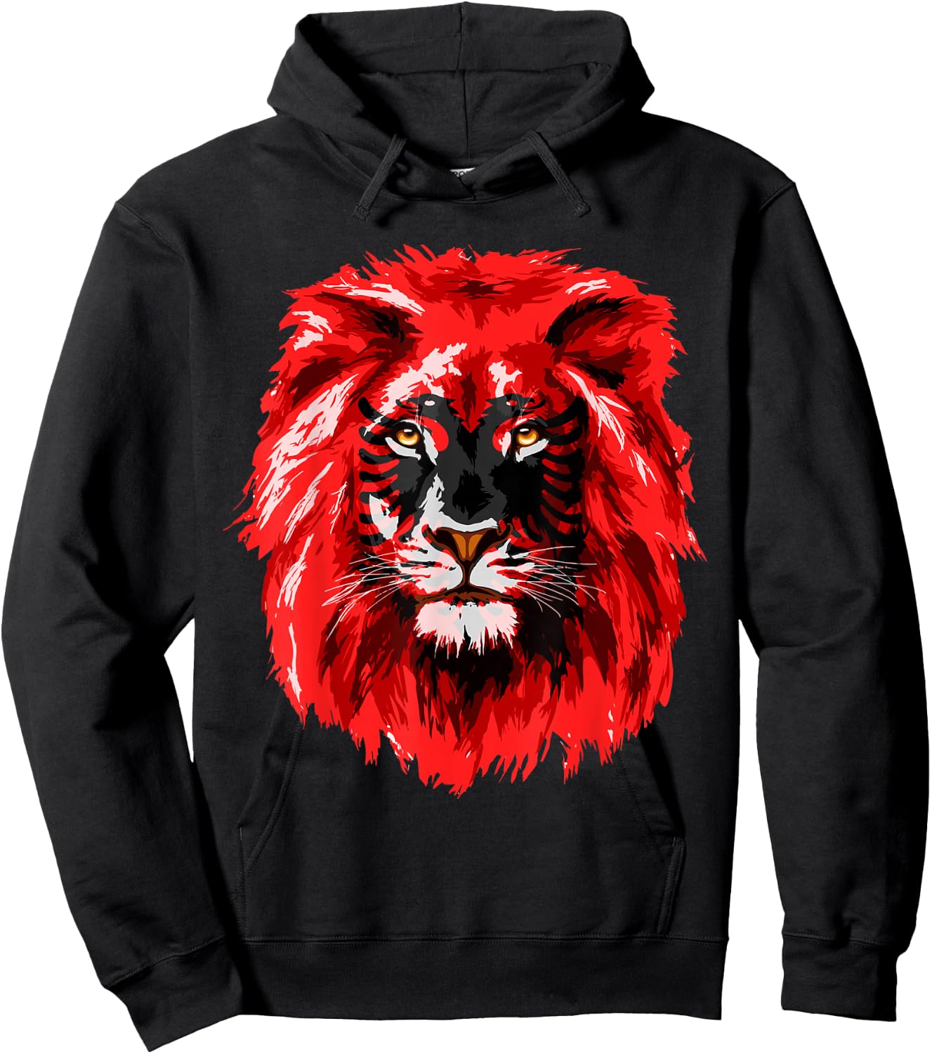 Flag of Albania Lion Face Albanian Albania Flag Hoodie - Hoodie | Black