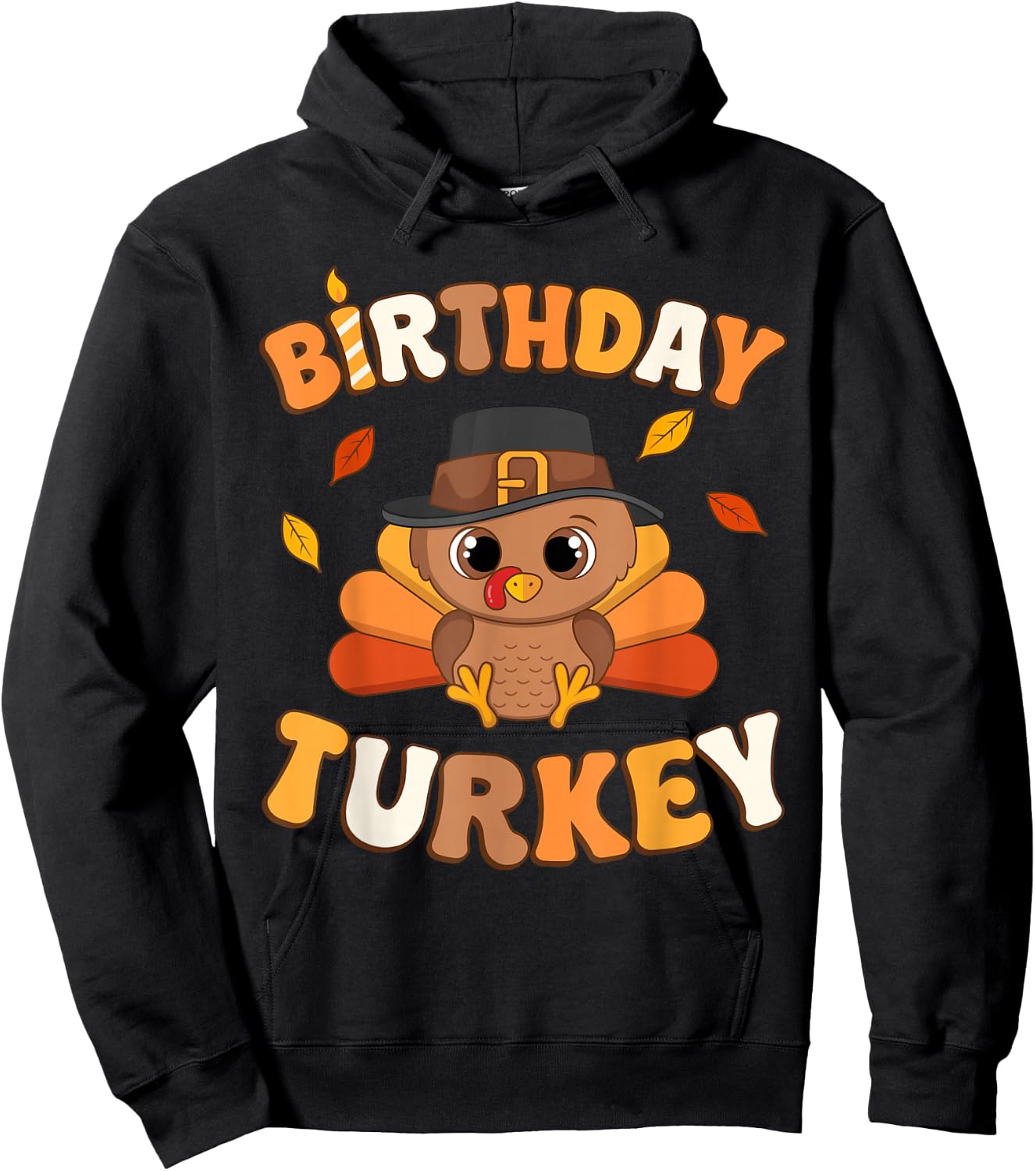 Thanksgiving Birthday Turkey BDay Party Toddler Boy Girl Hoodie - Hoodie | Black