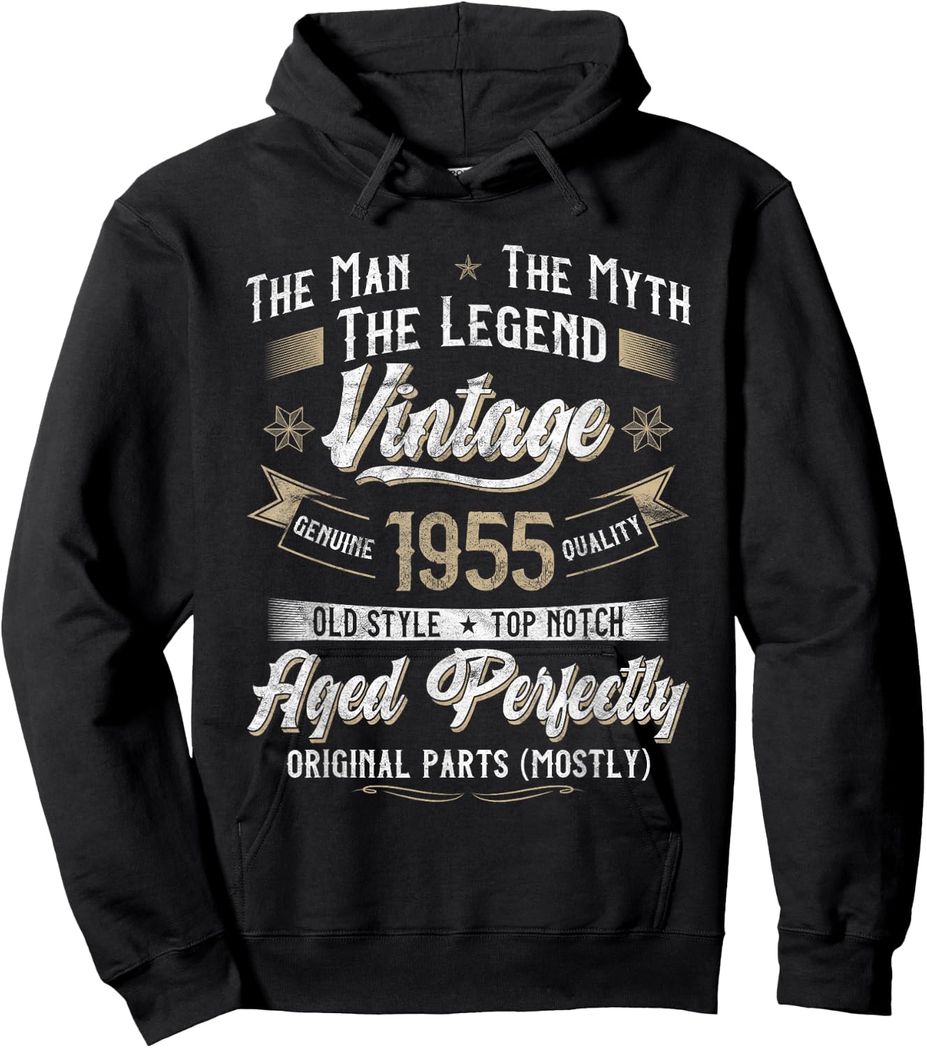 70th Birthday Gift Vintage 1955 Men Funny 70 Years Old 1955 Hoodie - Hoodie | Black