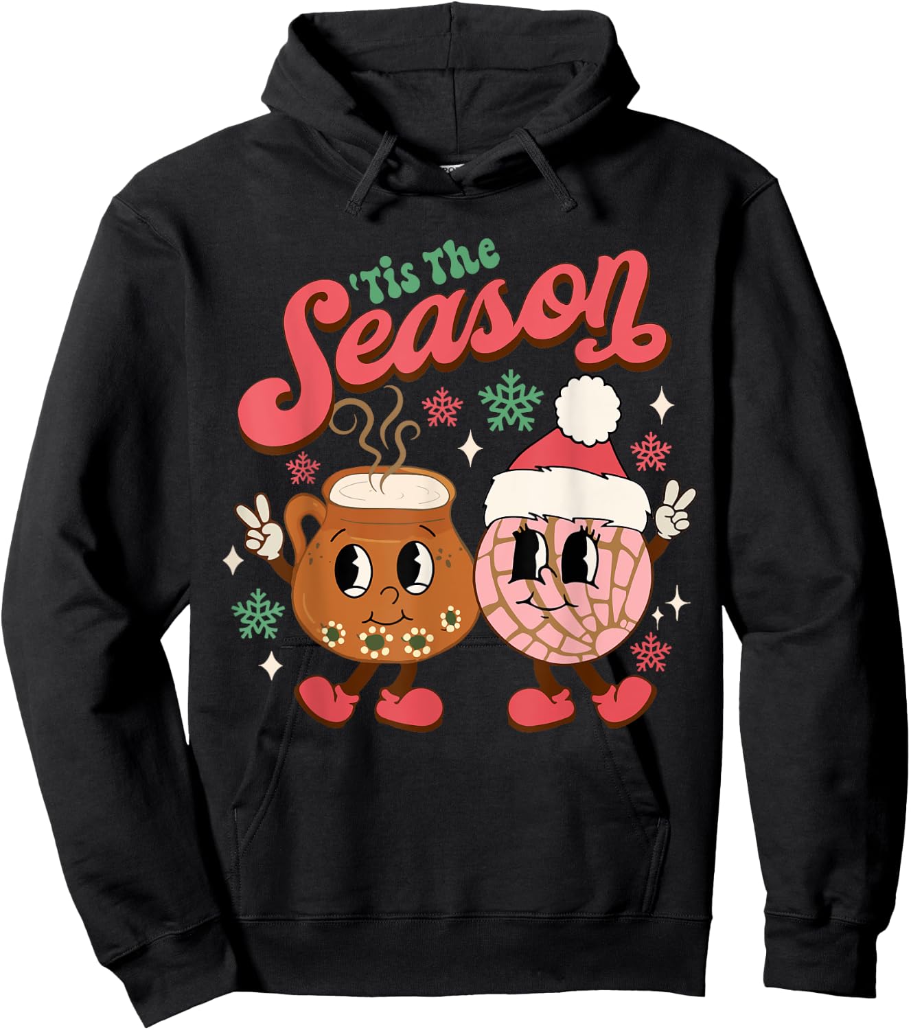 Christmas Tis The Season Mexican Concha Pan Dulce Christmas Hoodie - Hoodie | Black