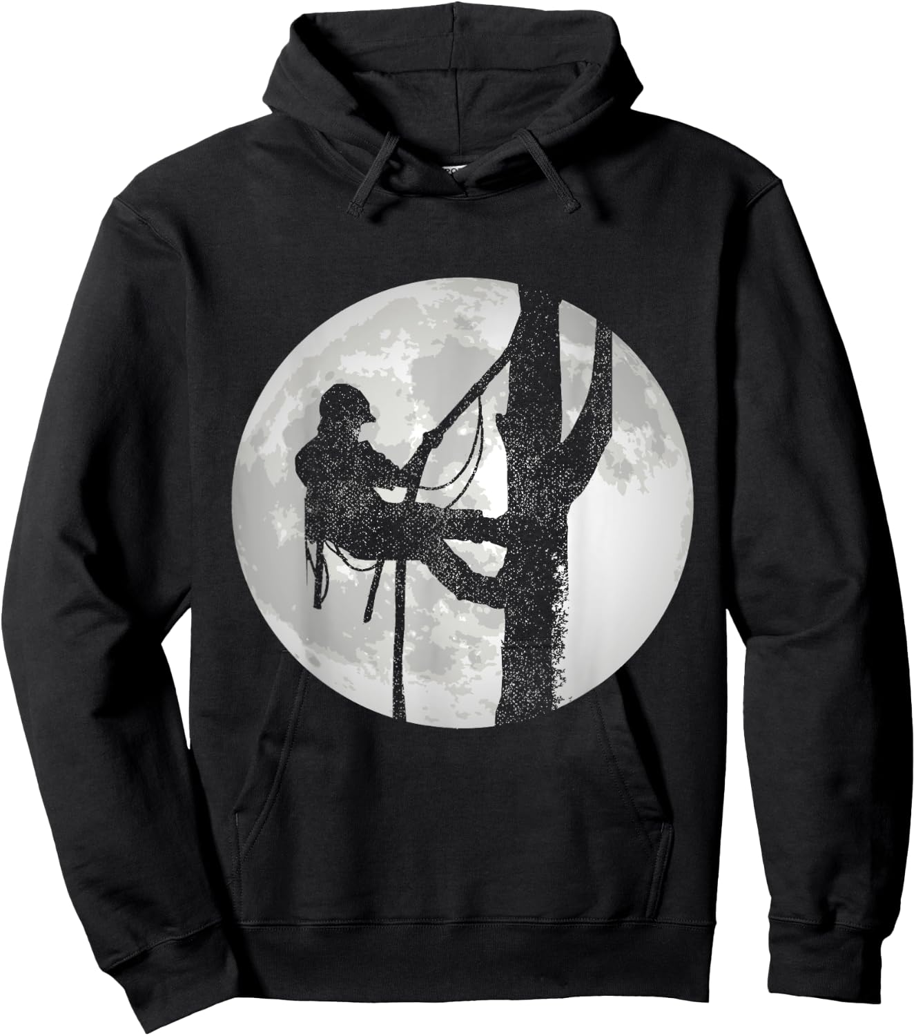 Outdoorsman Lumberjack Tree Climber Moon Logger Arborist Hoodie - Hoodie | Black
