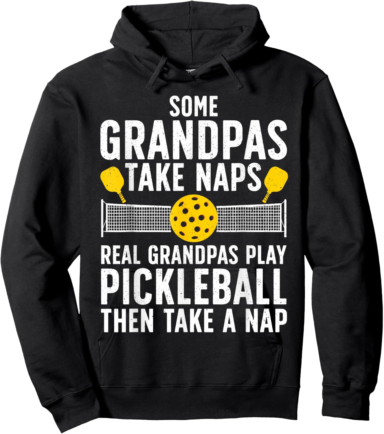 Cool Pickleball Men Grandpa Paddle Sport Pickleball Player Hoodie - Hoodie | Black