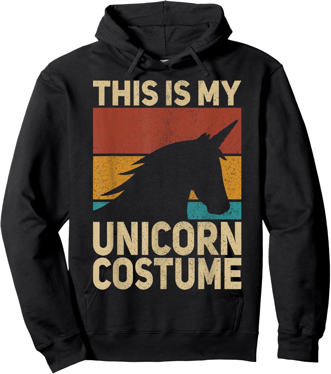 Unicorn Costume Retro Unicorn Outfit Men Women Kids Unicorn Hoodie - Hoodie | Black