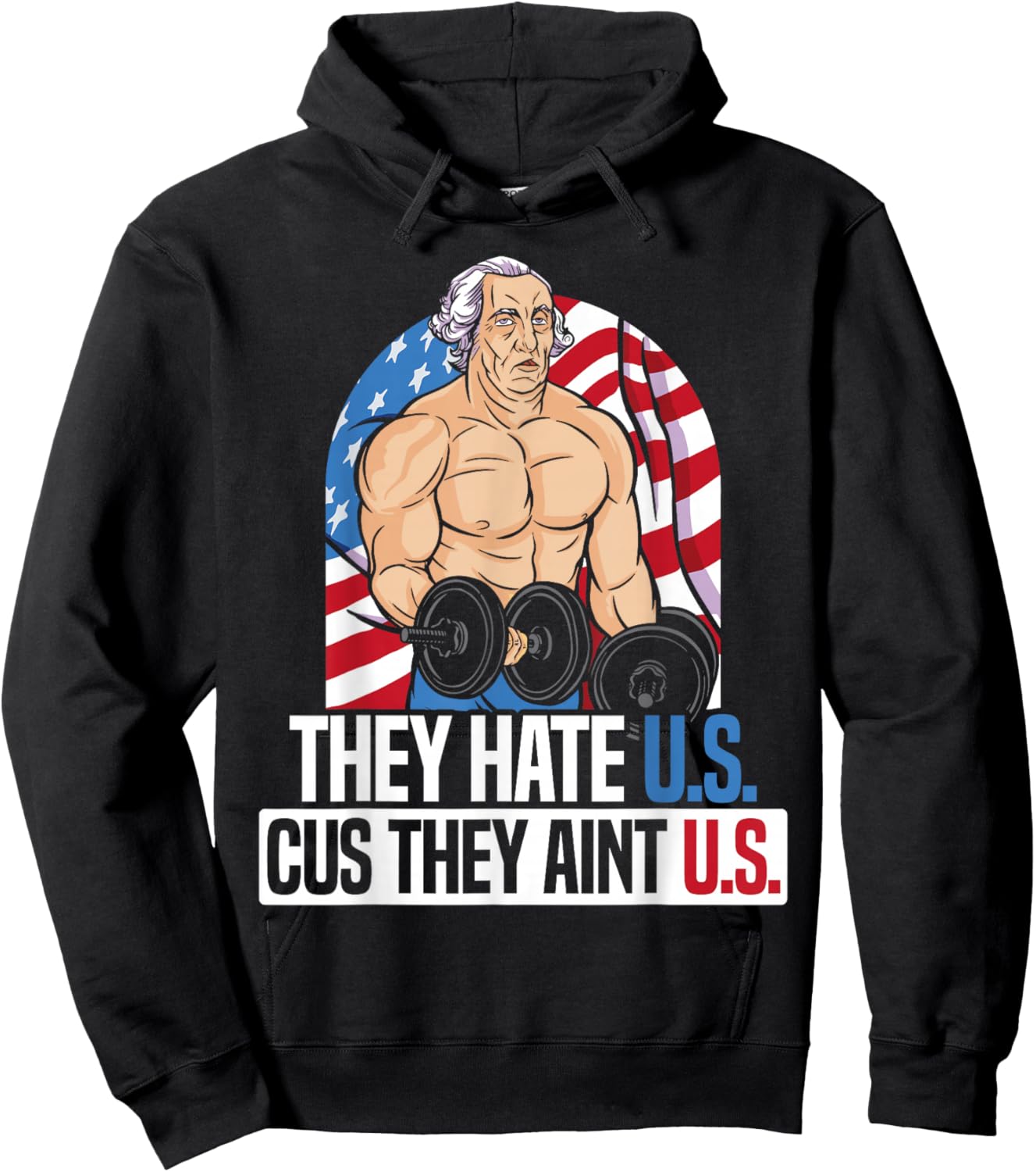 They Hate Us Cuz They Ain't Us America USA Flag 4th of July Hoodie - Hoodie | Black