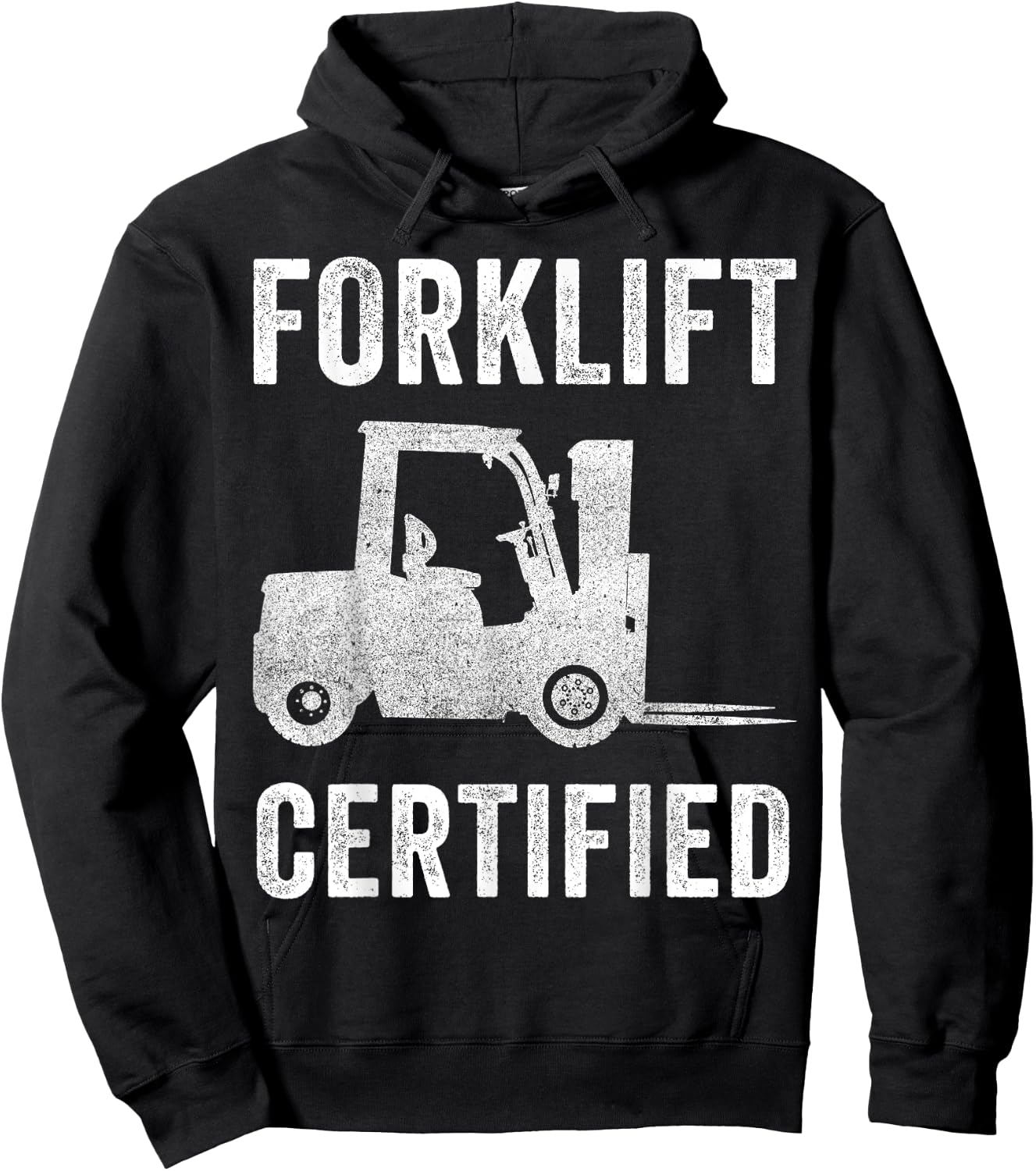 Retro Style Funny Forklift Operator Forklift Certified Hoodie - Hoodie | Black
