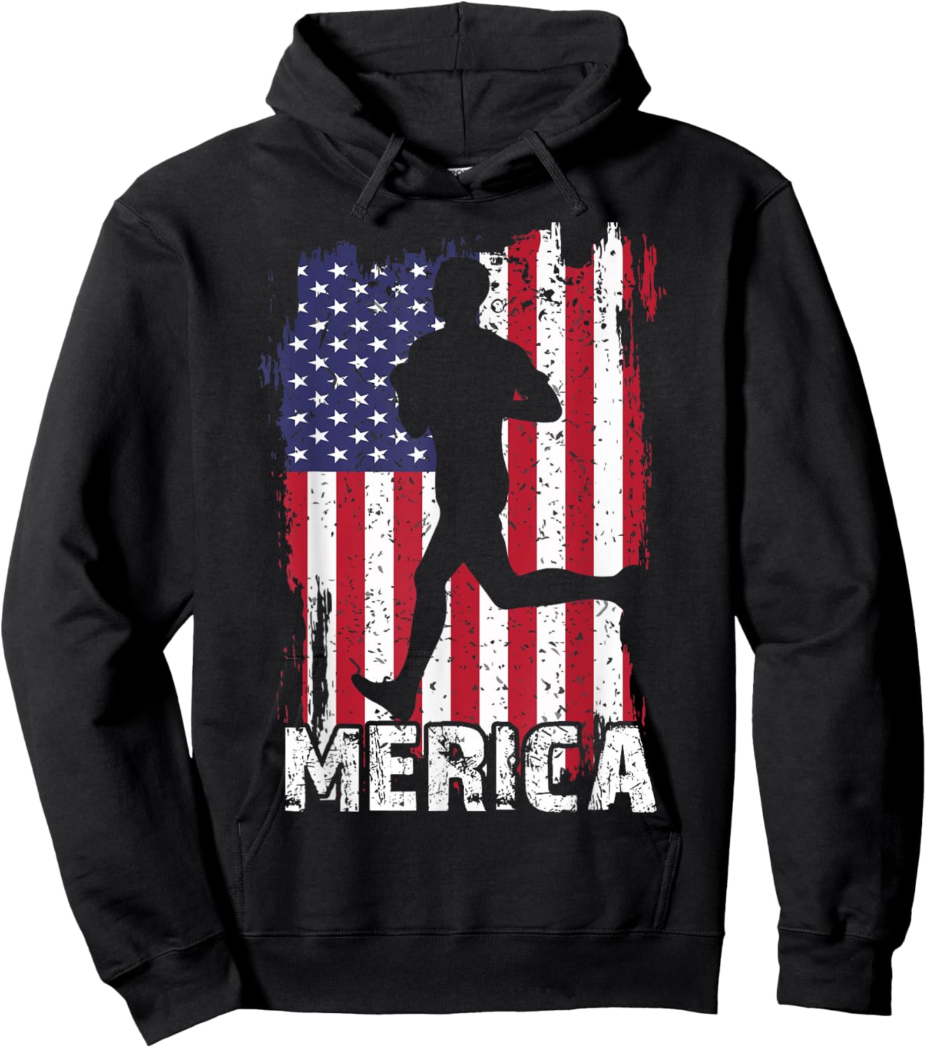 Patriotic 4th Of July Running-Shirt Runner US Flag Men Women Hoodie - Hoodie | Black