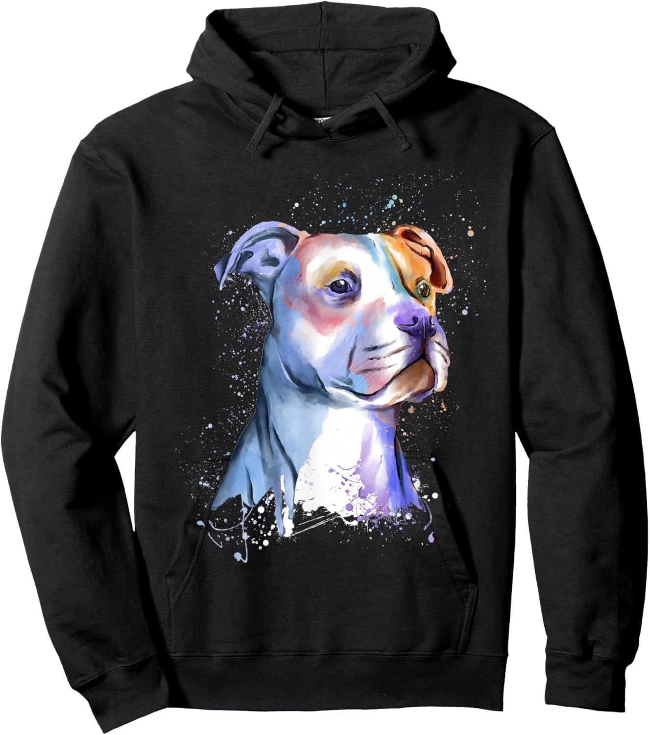 Colorful Pitbull Splash Artwork - Pet Breeder Dog Trainer Women Girls Kids Hoodie - Hoodie | Black