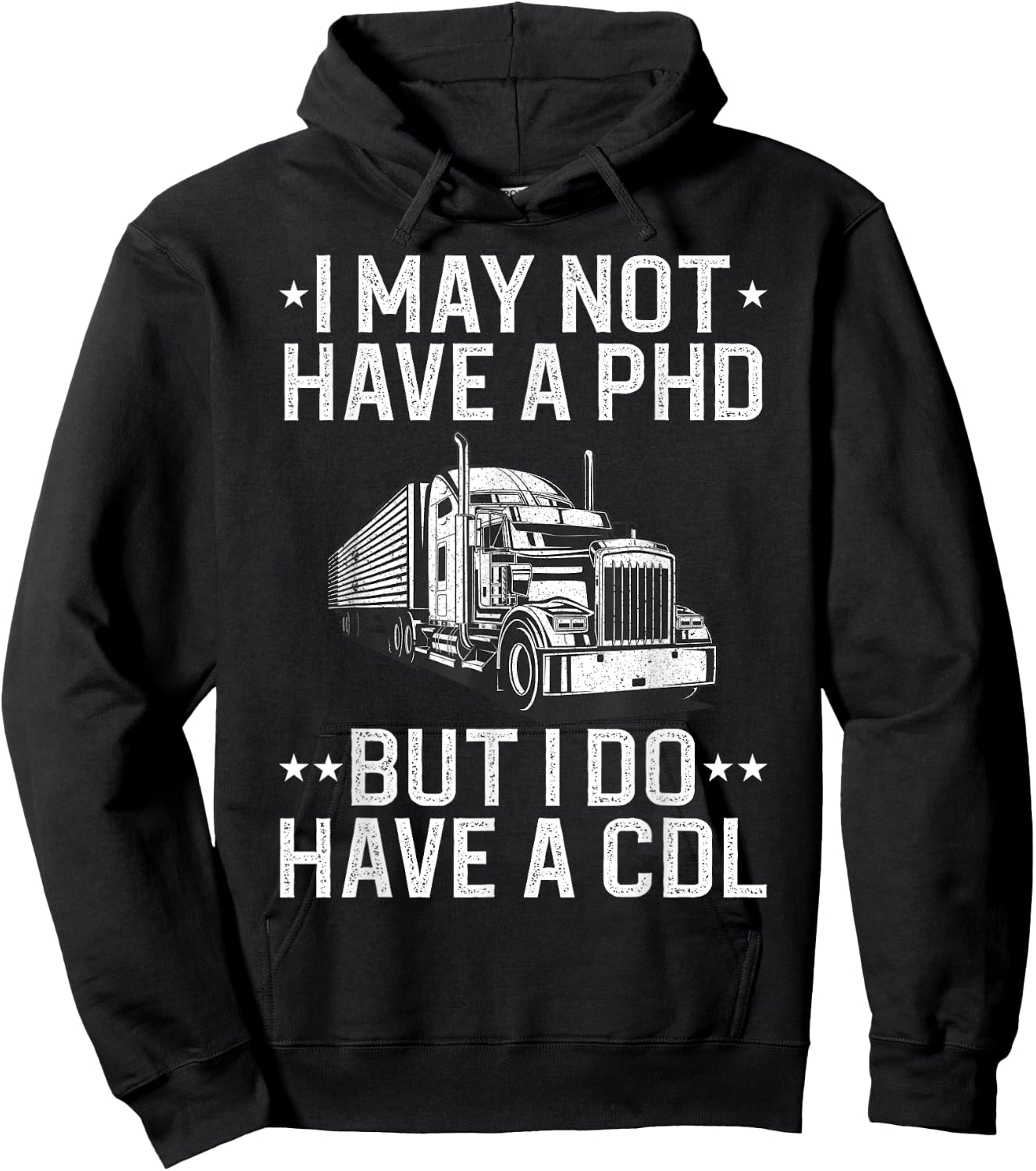 Funny Trucker Design Women CDL Truck Driver Trucker Hoodie - Hoodie | Black
