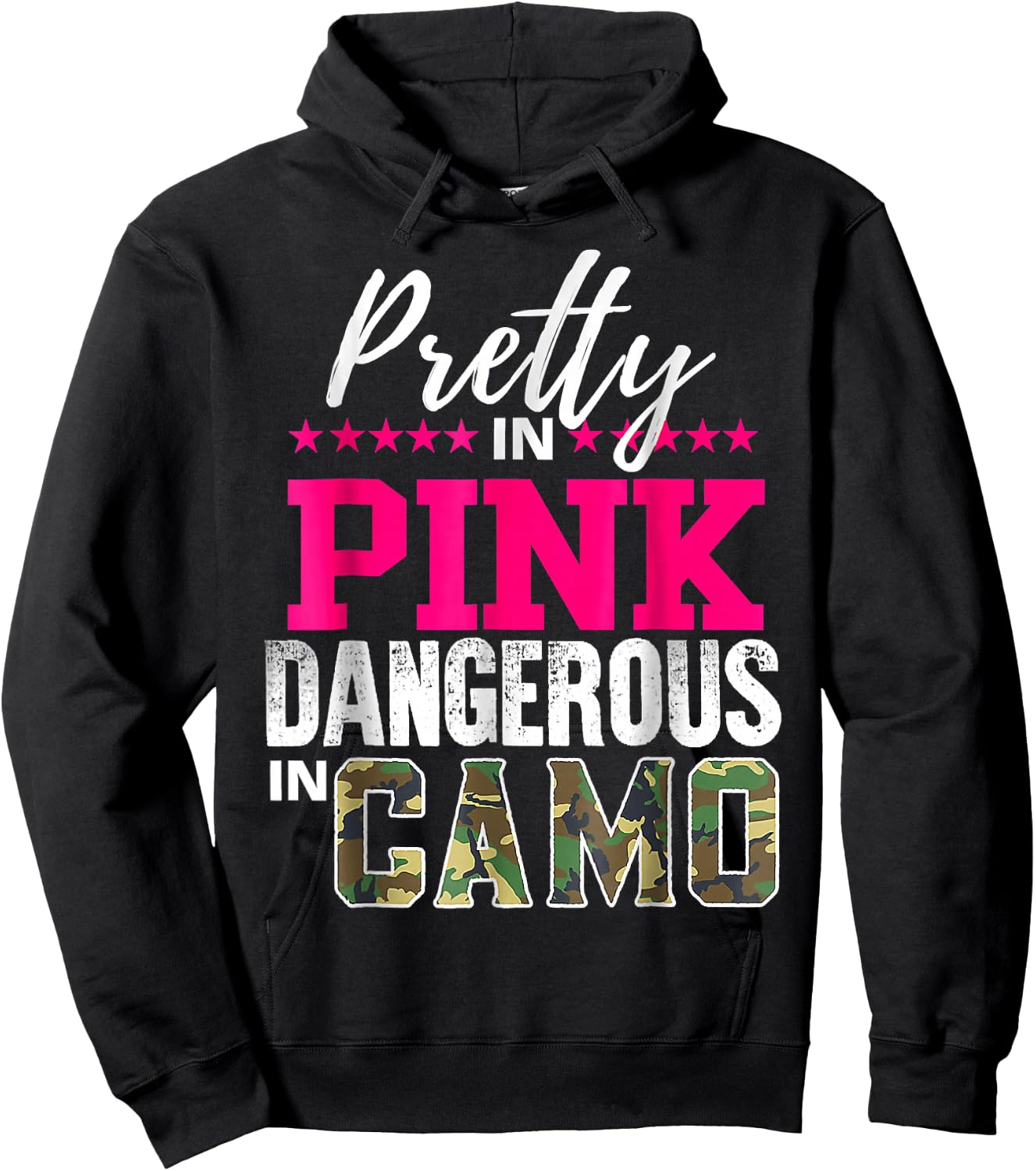 Pretty in Pinks D.angerous in Camo Hunting Girl Hoodie - Hoodie | Black