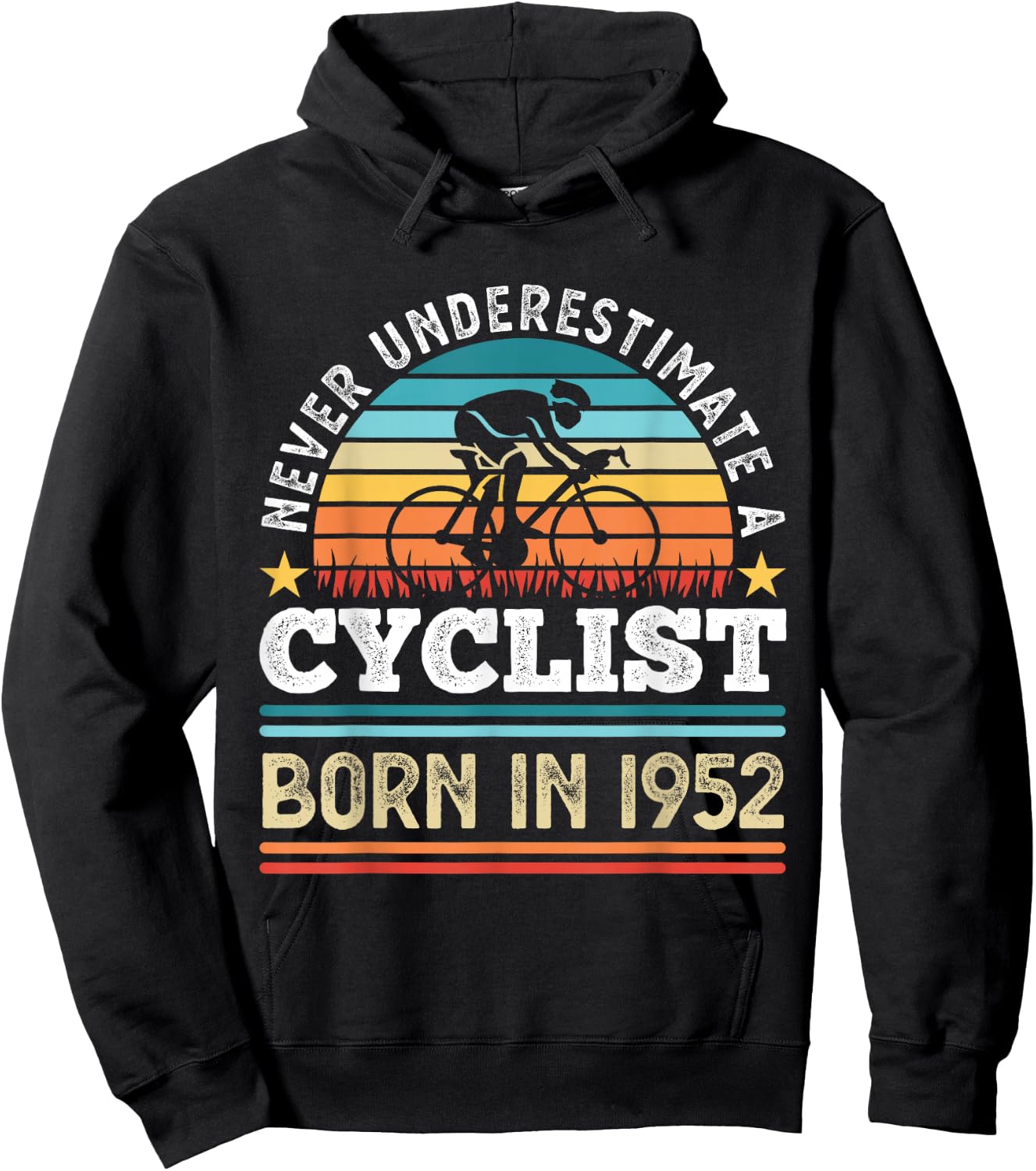 Cyclist born in 1952 70th Birthday Cycling Gift Hoodie - Hoodie | Black